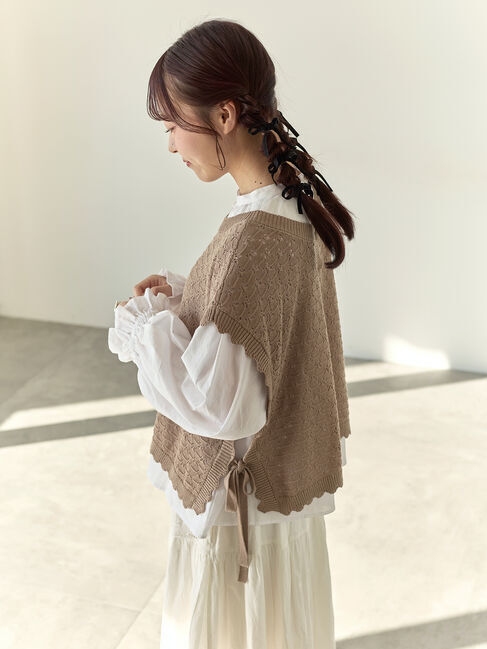 Samansa Mos2「【Cross&times;Staff】前後2WAYニットベスト」|ダウンベスト・ベスト|