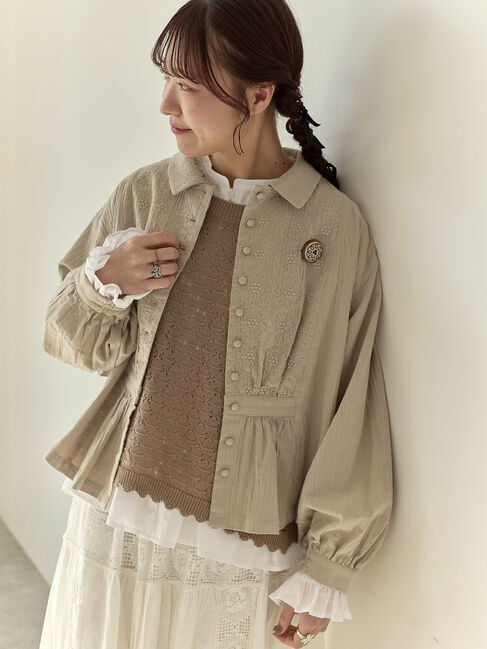 Samansa Mos2「【Cross&times;Staff】前後2WAYニットベスト」|ダウンベスト・ベスト|