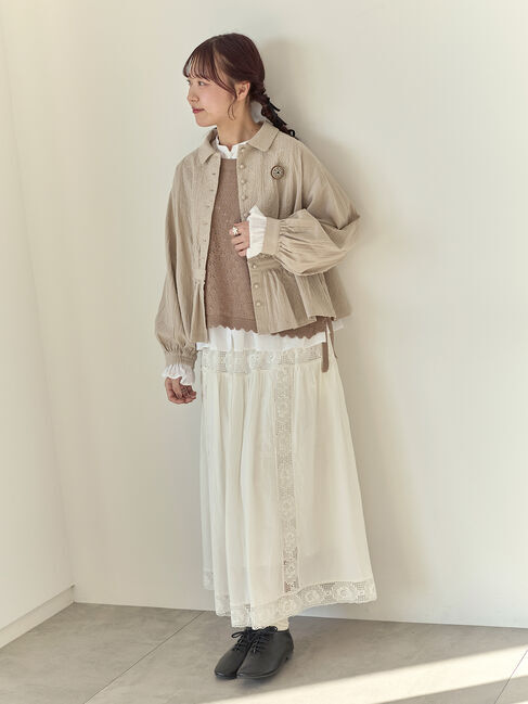 Samansa Mos2「【Cross&times;Staff】ブローチ付シャツジャケット」|その他|