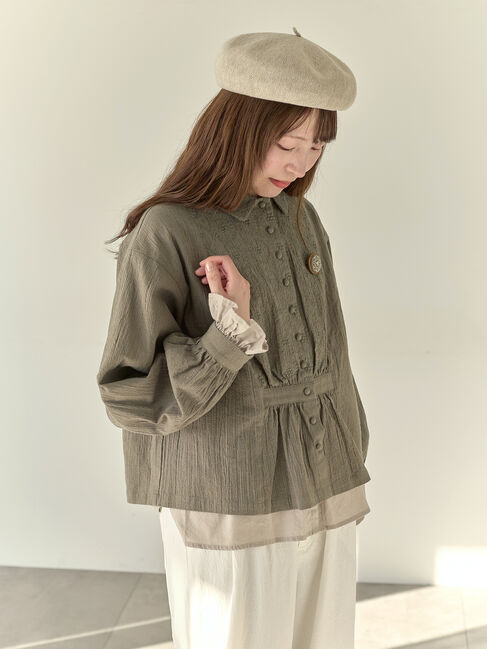 Samansa Mos2「【Cross&times;Staff】ブローチ付シャツジャケット」|その他|