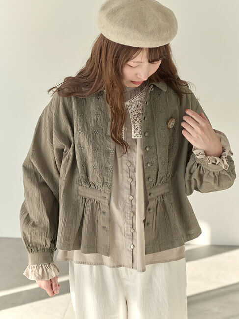 Samansa Mos2「【Cross&times;Staff】ブローチ付シャツジャケット」|その他|