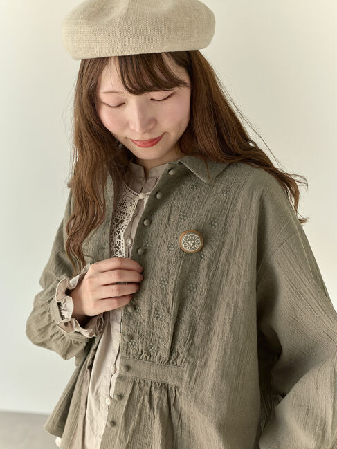 Samansa Mos2「【Cross&times;Staff】ブローチ付シャツジャケット」|その他|