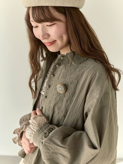 Samansa Mos2「【Cross&times;Staff】ブローチ付シャツジャケット」|その他|