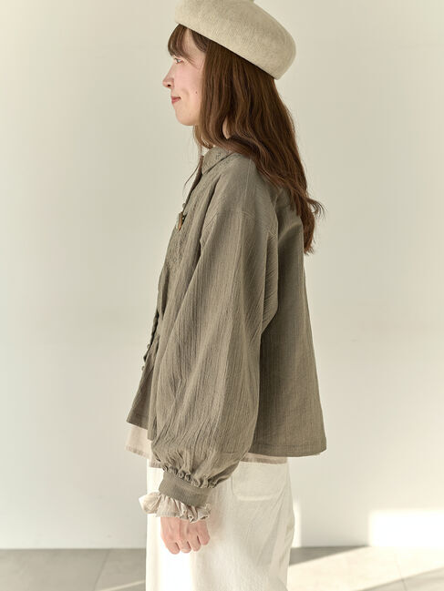 Samansa Mos2「【Cross&times;Staff】ブローチ付シャツジャケット」|その他|