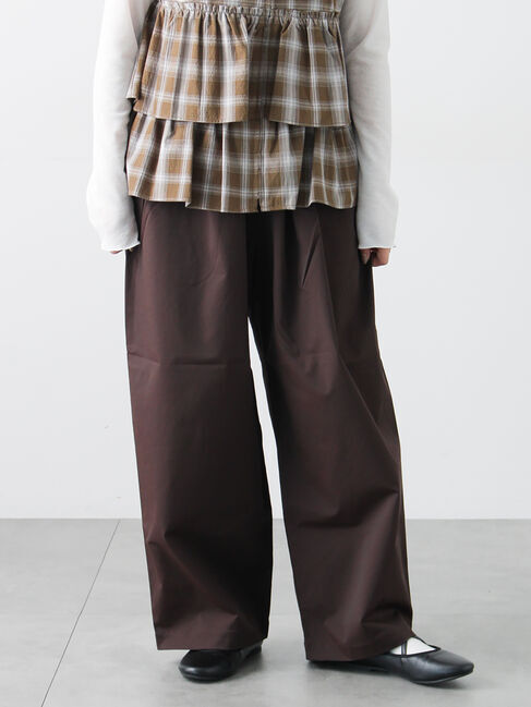 Samansa Mos2「タックイージーバレルパンツ」|その他|ブラウン