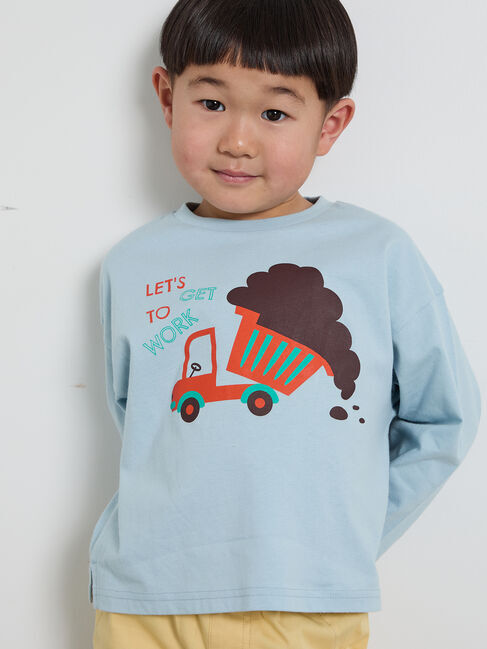 Samansa Mos2 Lagom「はたらく車プリントロンT」|Tシャツ・カットソー|