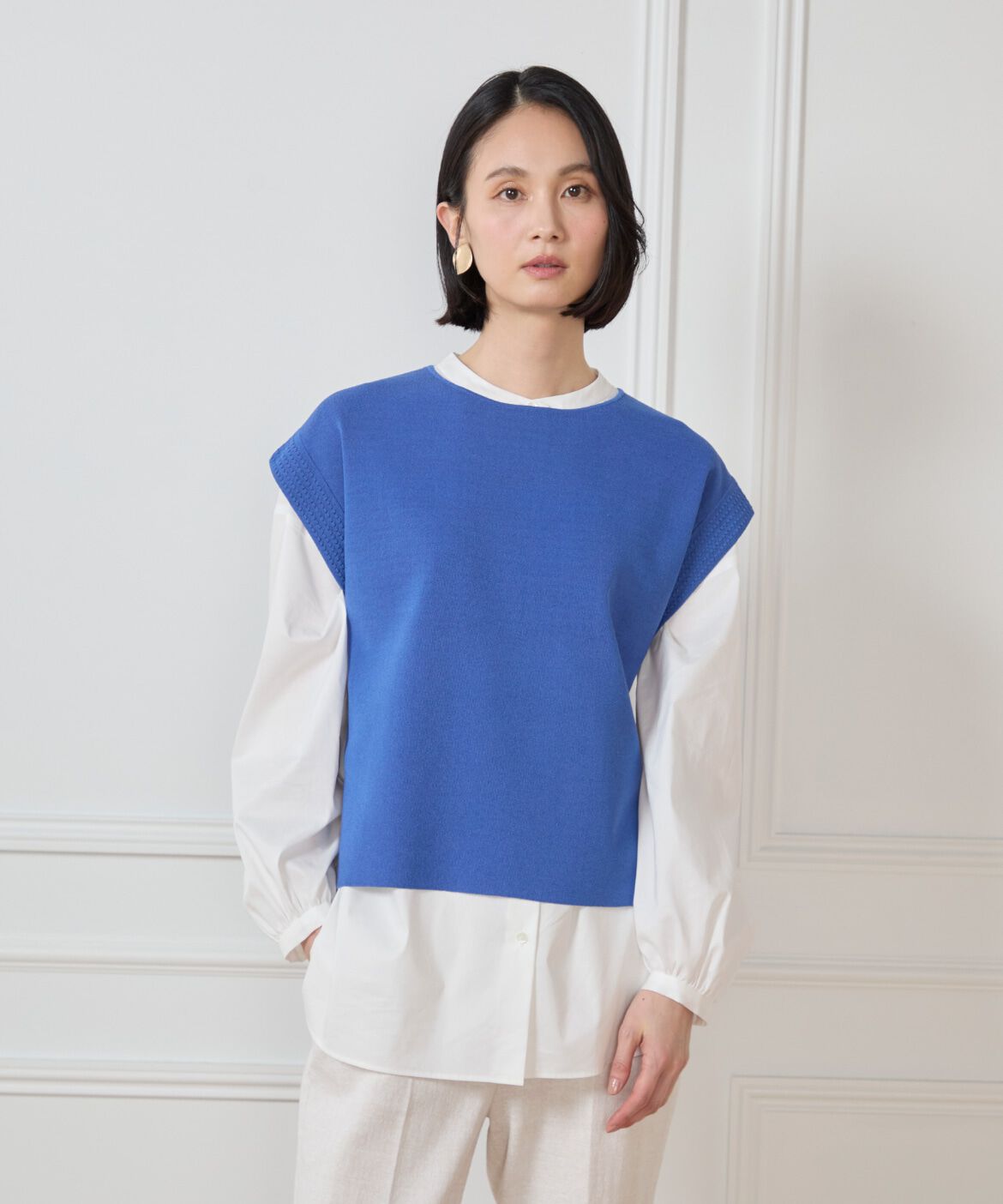 7-IDconcept.「バンドカラーブラウス」|シャツ・ブラウス|