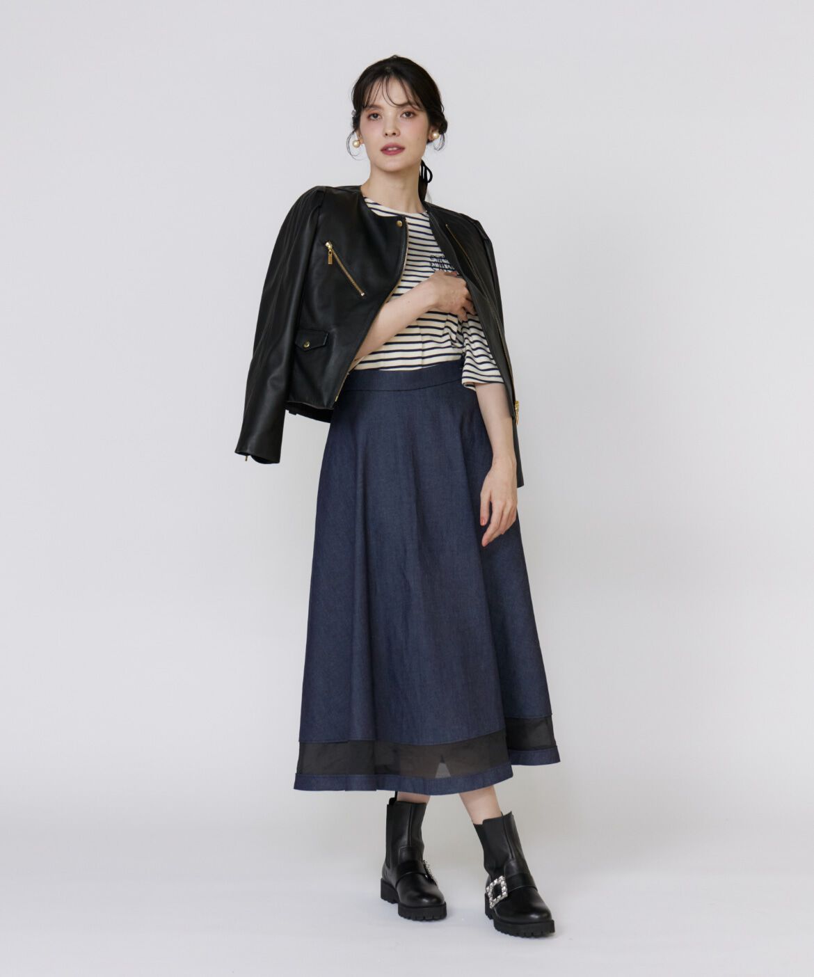 Maglie le cassetto「《ﾌﾗﾝﾄﾞﾙ45周年限定ｺﾚｸｼｮﾝ》ｼｱｰﾄﾞｯｷﾝｸﾞﾃﾞﾆﾑ  」|スカート|