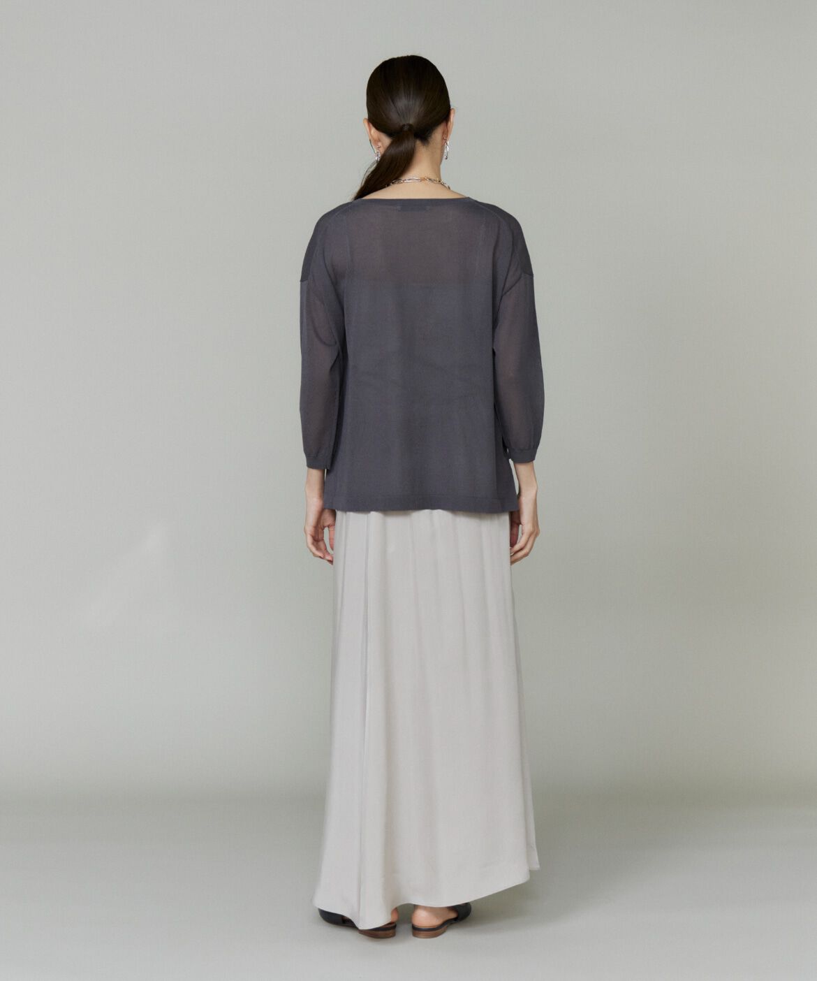 INED「《大きいサイズ》キュプラフィブリルフレアスカート」|スカート|