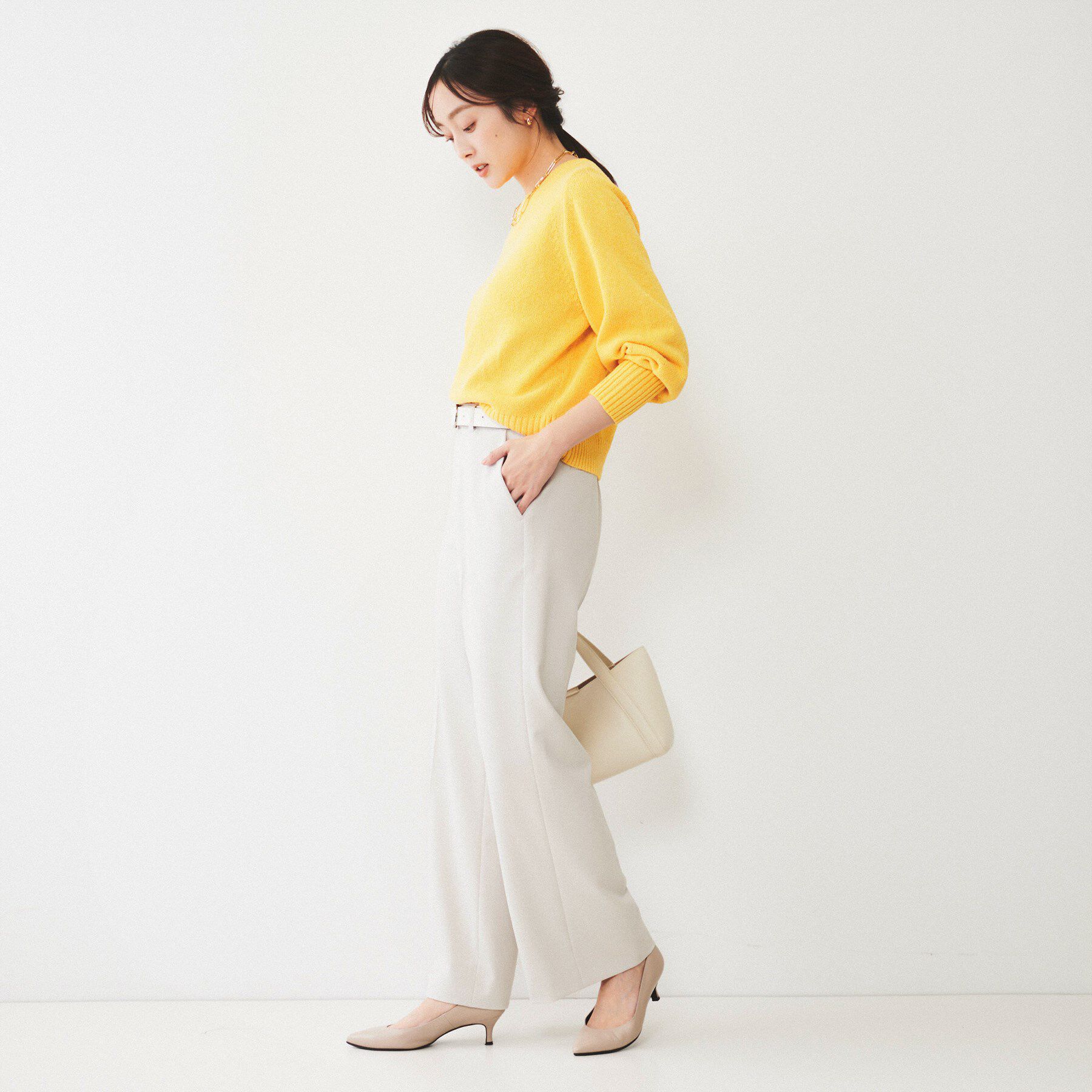 UNTITLED「【後ろウエストゴム/きれいめ】ストレッチ ワイドパンツ」|その他|