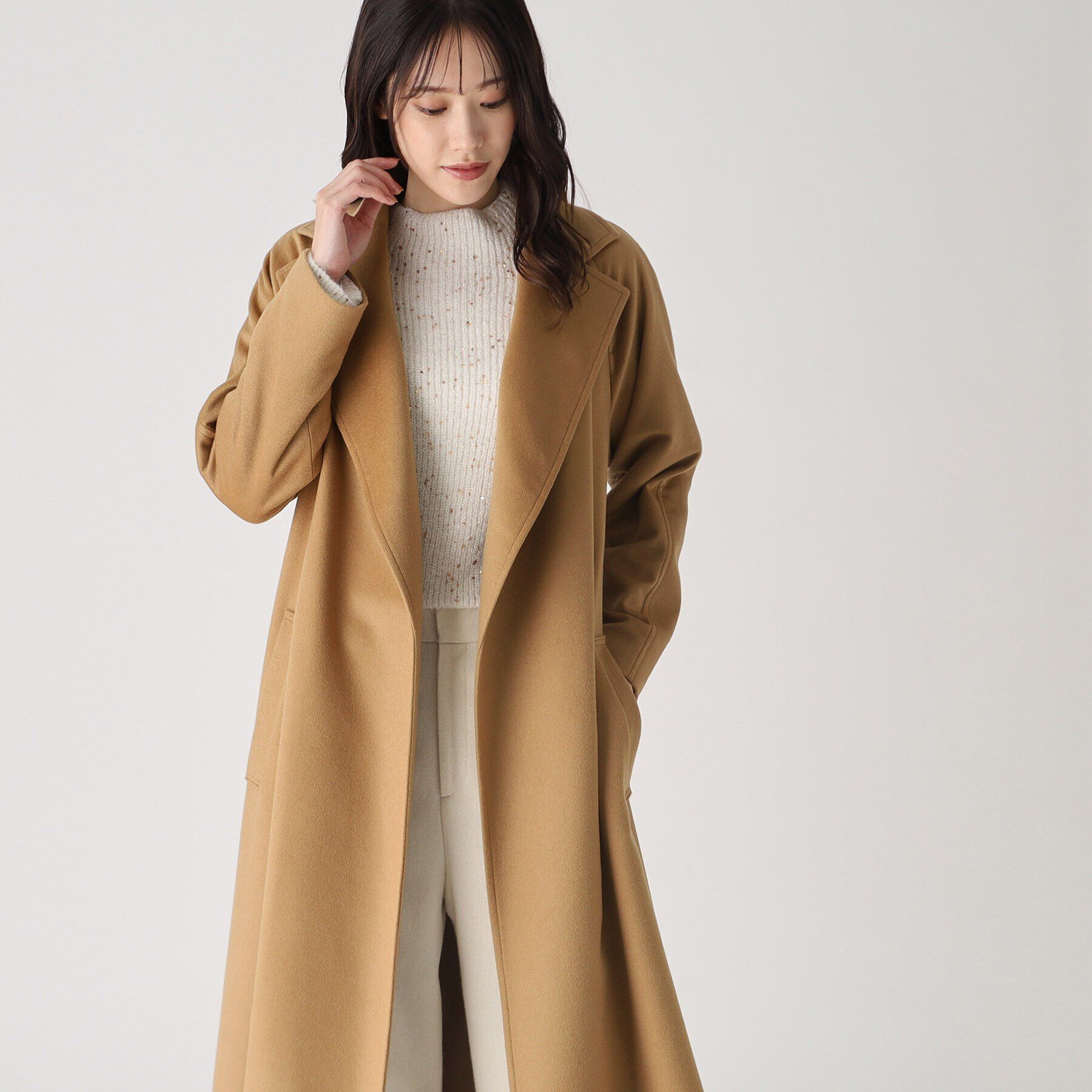 COUP DE CHANCE「【カシミヤ100％／日本製】大人のリラックス感あるガウンコート」|チェスターコート|