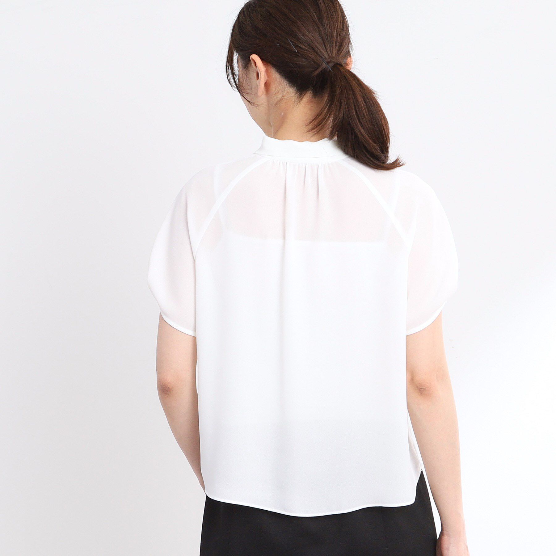 Reflect「【夏SALE／接触冷感／マシンウォッシュ可／吸水速乾／セットアップ可】ボウタイブラウス」|シャツ・ブラウス|