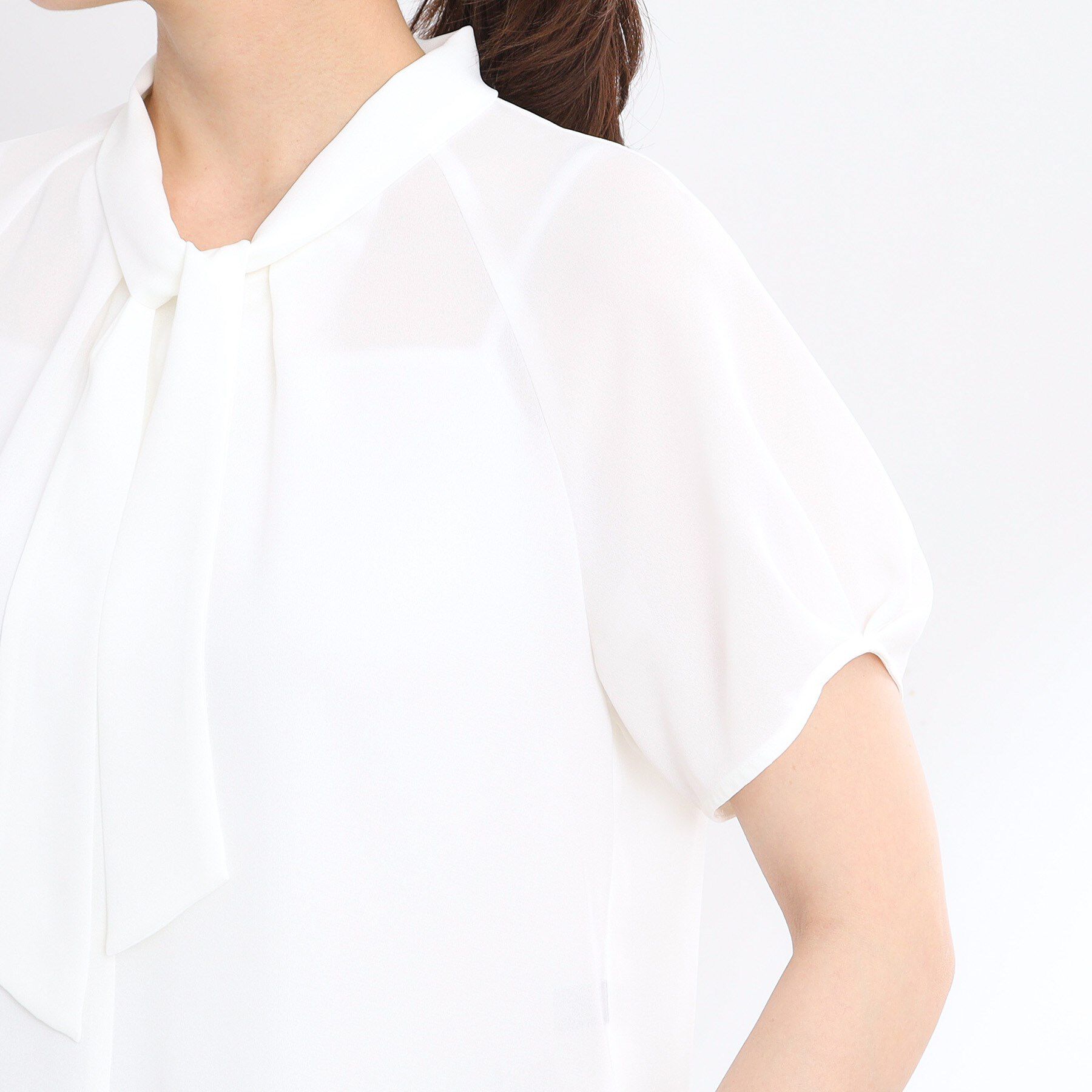 Reflect「【夏SALE／接触冷感／マシンウォッシュ可／吸水速乾／セットアップ可】ボウタイブラウス」|シャツ・ブラウス|