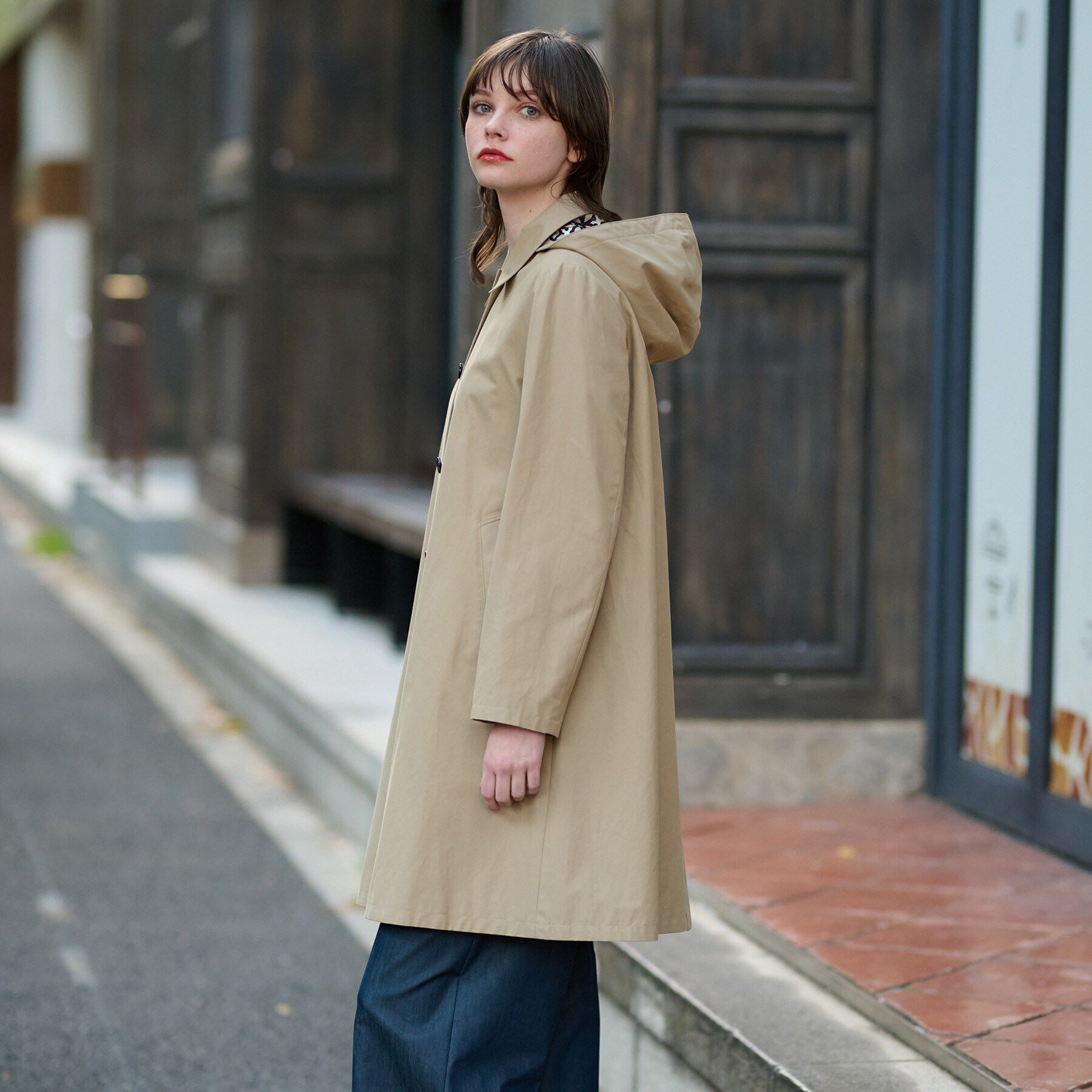 DRESSTERIOR「レインフードコート」|レインコート|