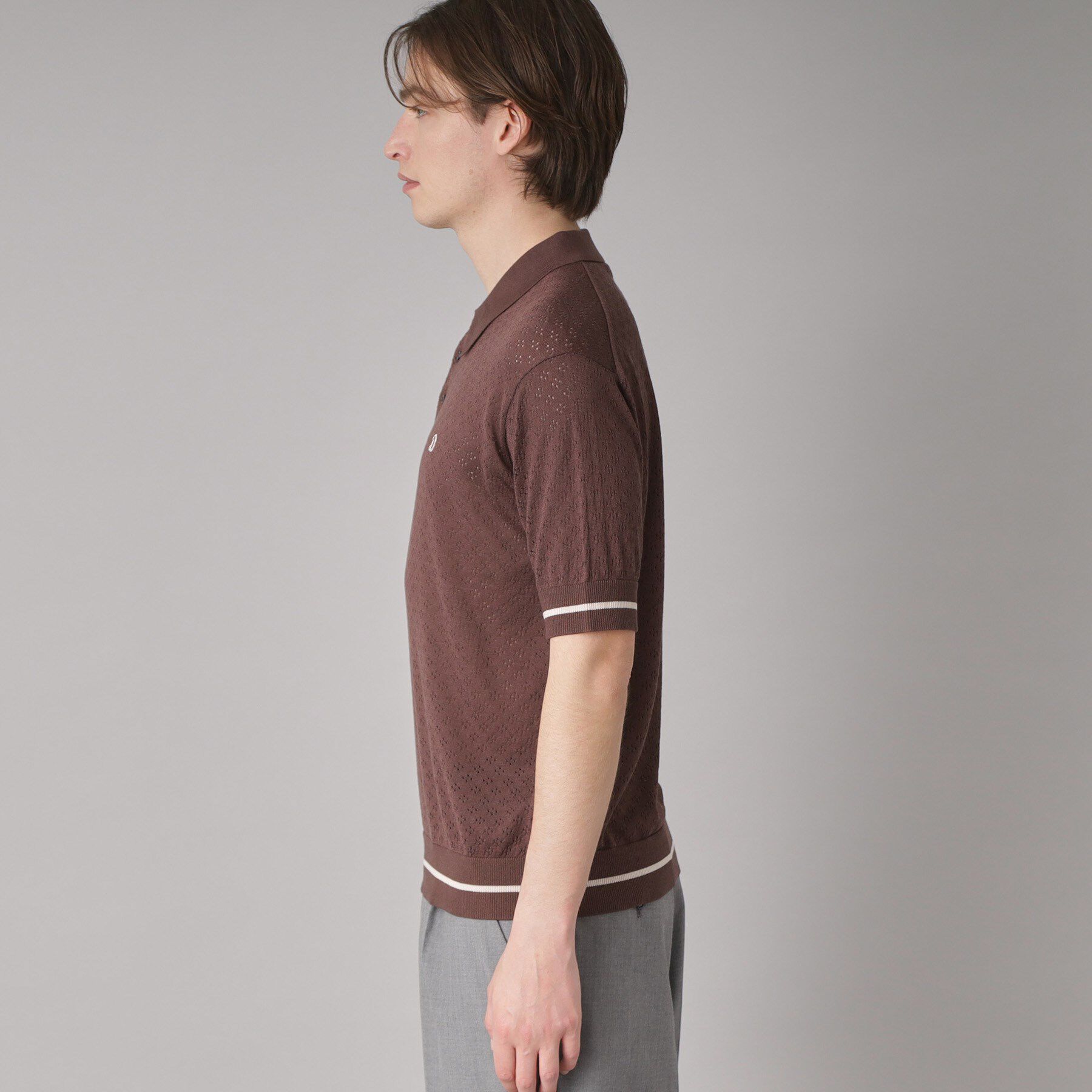 DRESSTERIOR「レースジャカード ニットポロ」|ポロシャツ|