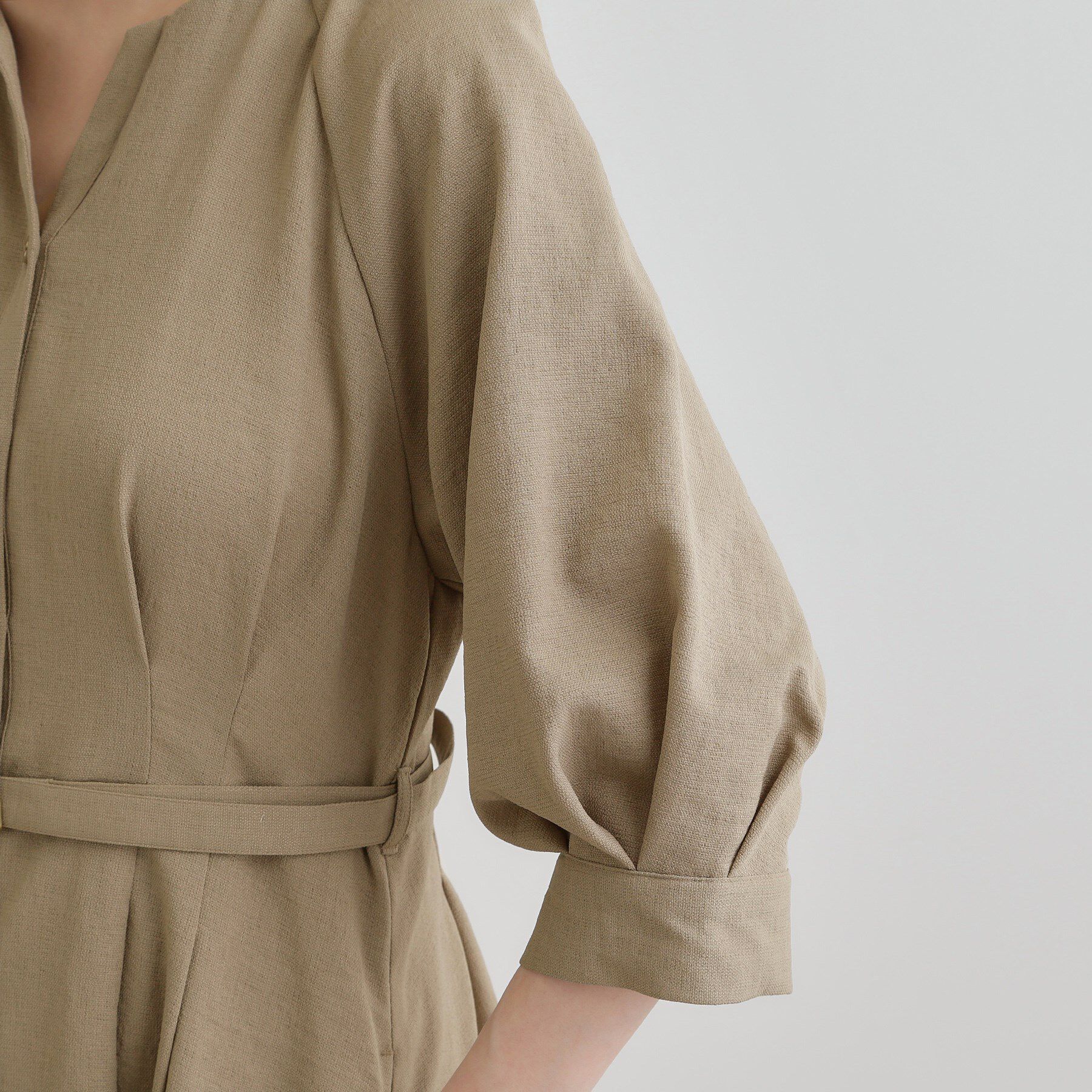 grove「麻調メッシュラグランスリーブワンピース」|ワンピース|