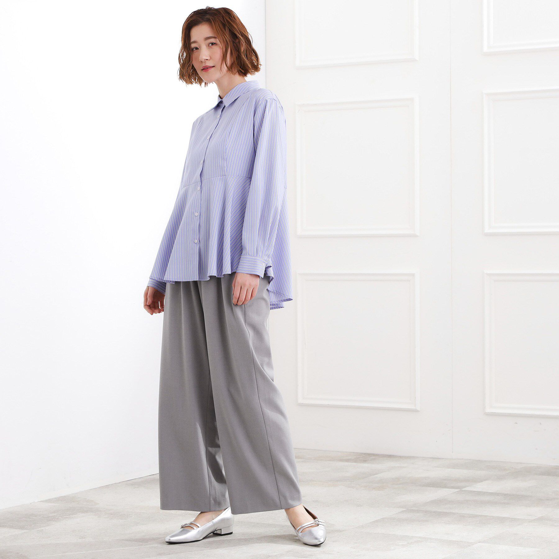 grove「きれい見えとイージーな着心地を両立した、ウエストシャーリング ワイドパンツ」|その他|