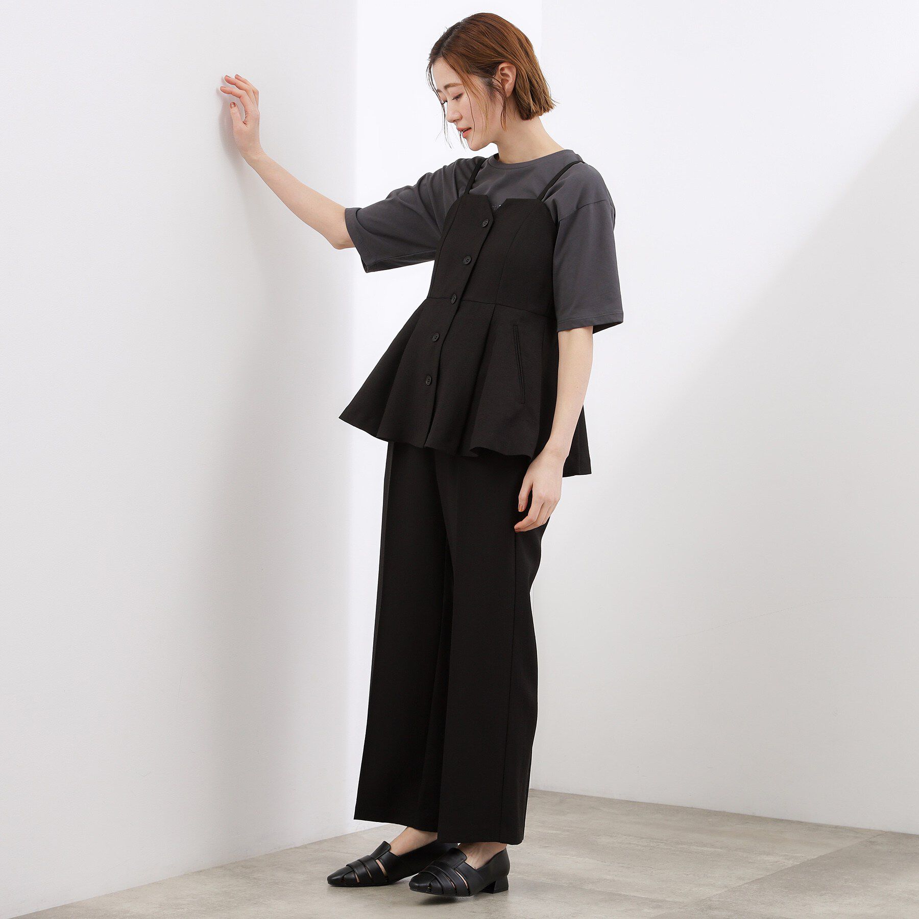 grove「【貴島明日香さん着用・カセット服】リネンライク ペプラムビスチェ」|シャツ・ブラウス|