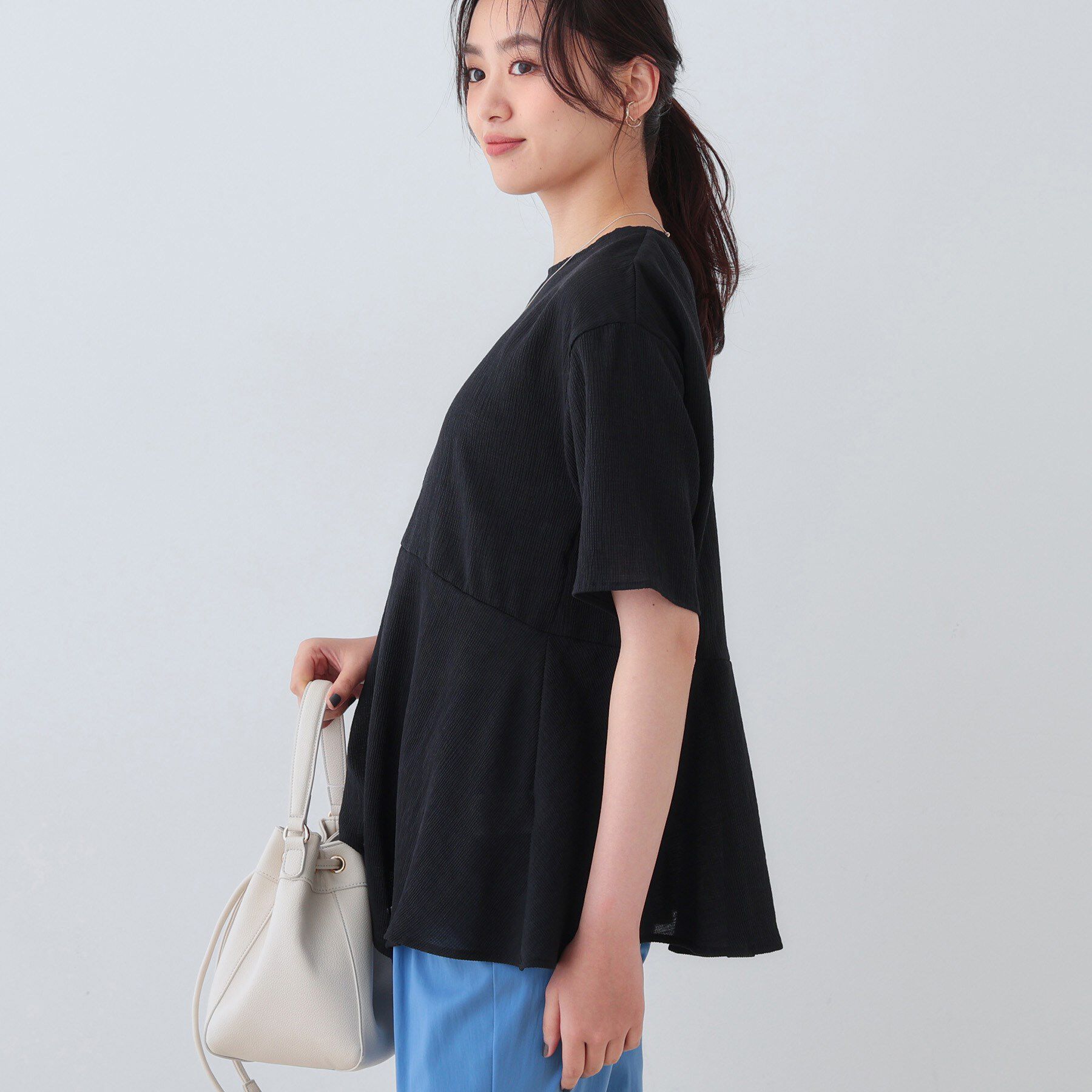 INDIVI「【洗える】ペプラムトップス」|Tシャツ・カットソー|