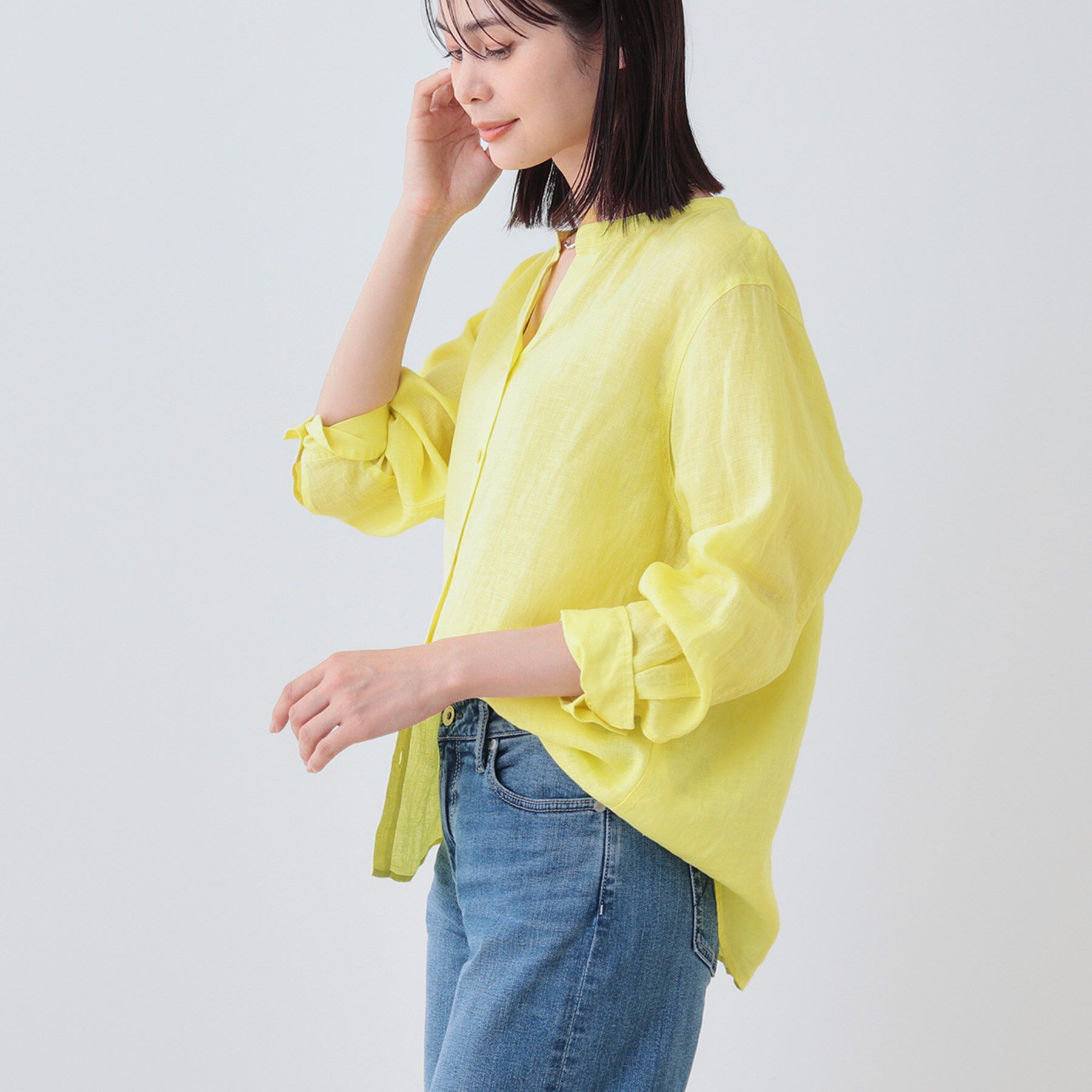 INDIVI「【洗える】フレンチリネンシャツ」|シャツ・ブラウス|