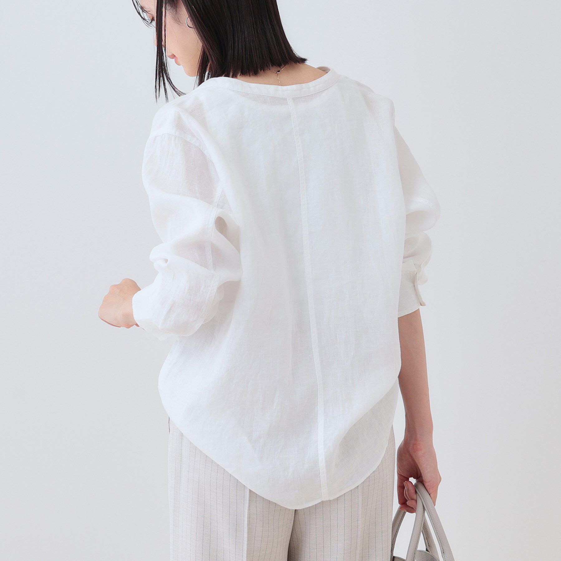 INDIVI「【洗える】フレンチリネンシャツ」|シャツ・ブラウス|