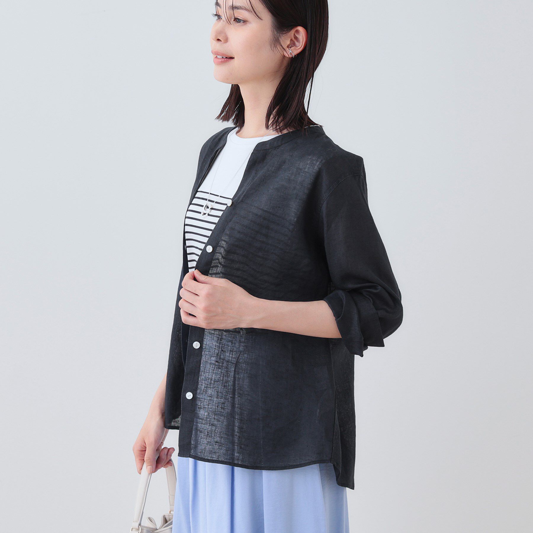 INDIVI「【洗える】フレンチリネンシャツ」|シャツ・ブラウス|