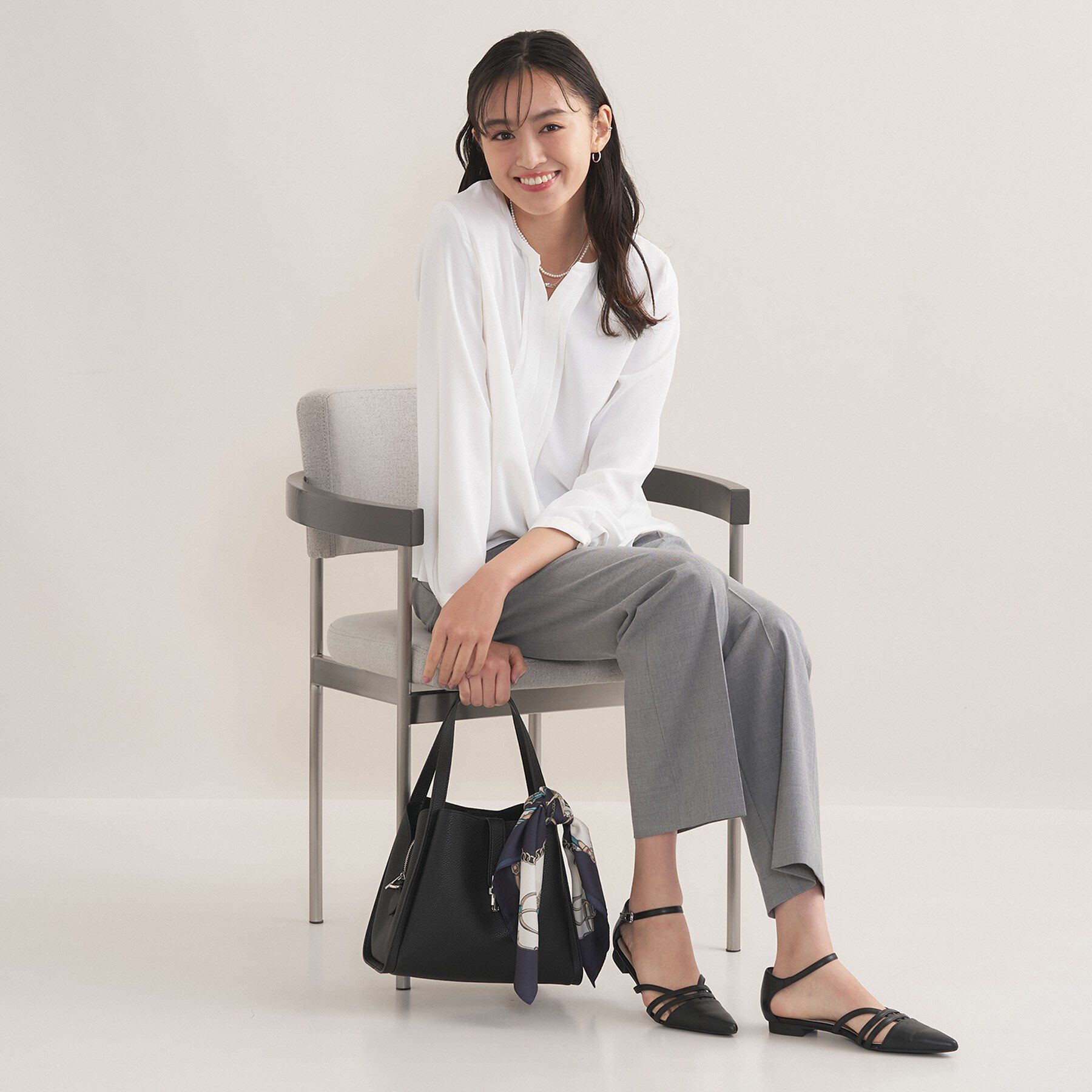 INDIVI「【セレモニー／洗える／透けにくい】ジオメ柄プリントブラウス」|シャツ・ブラウス|