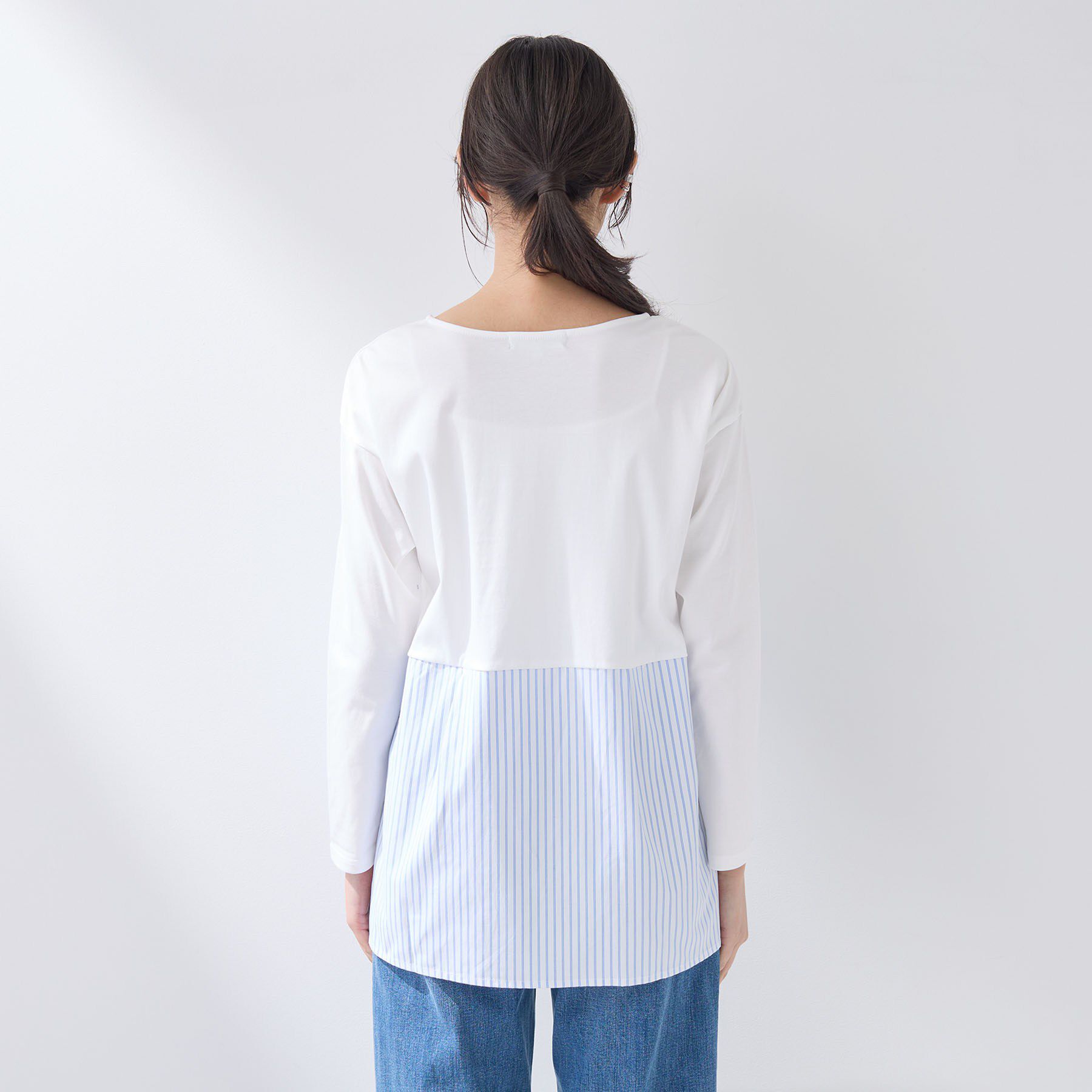 INDIVI「【レイヤードにおすすめ】切り替えデザイントップス」|Tシャツ・カットソー|