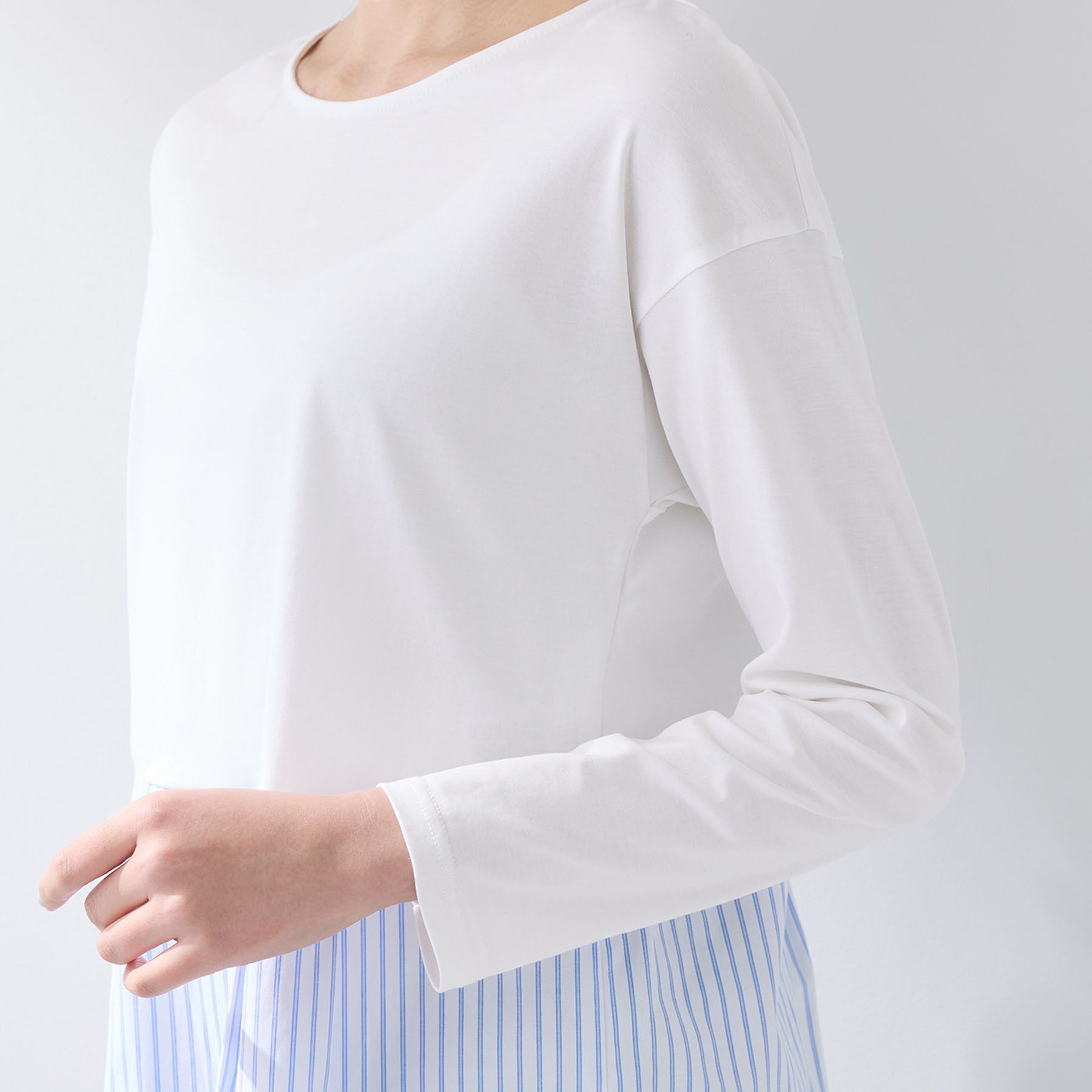 INDIVI「【レイヤードにおすすめ】切り替えデザイントップス」|Tシャツ・カットソー|