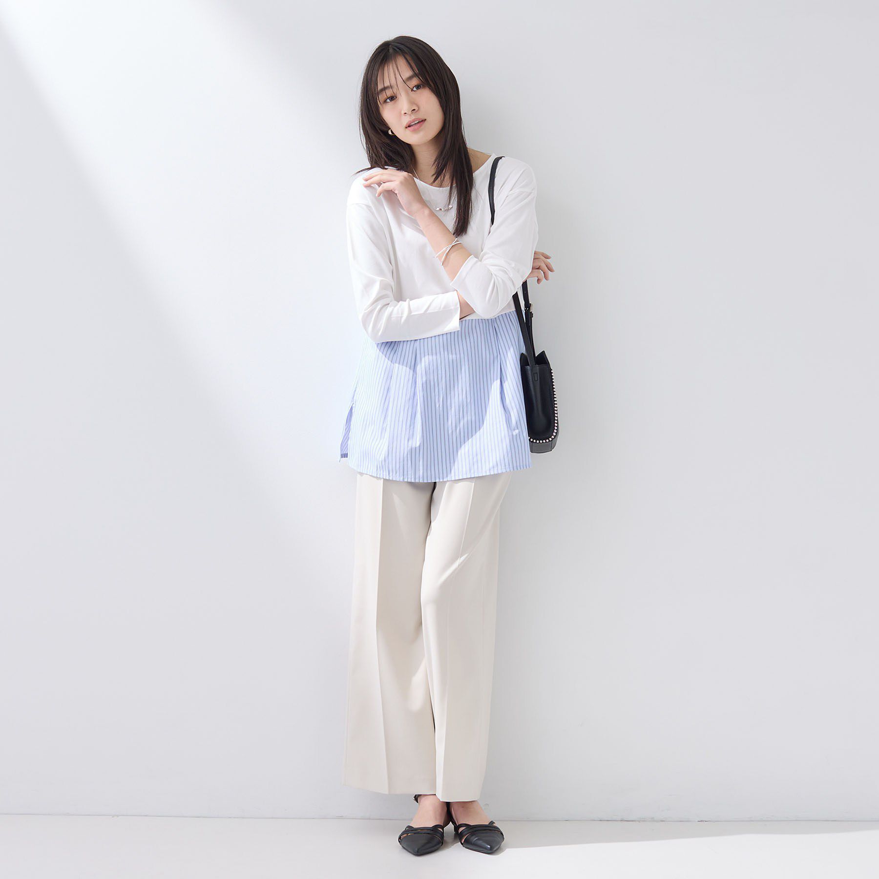 INDIVI「【レイヤードにおすすめ】切り替えデザイントップス」|Tシャツ・カットソー|