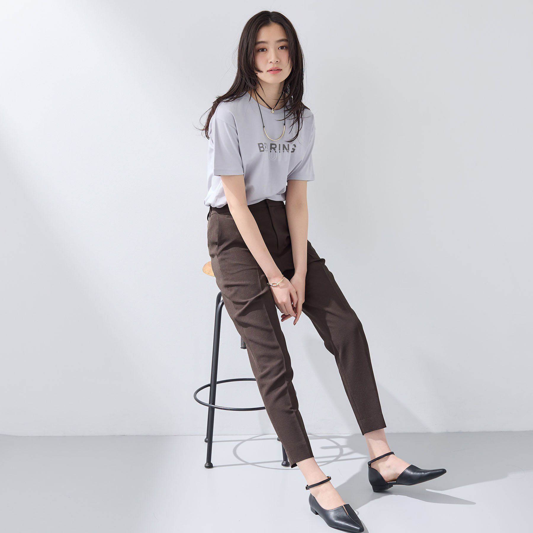 INDIVI「【UVケア／選べるグラフィック】スムースジャージTシャツ」|Tシャツ・カットソー|