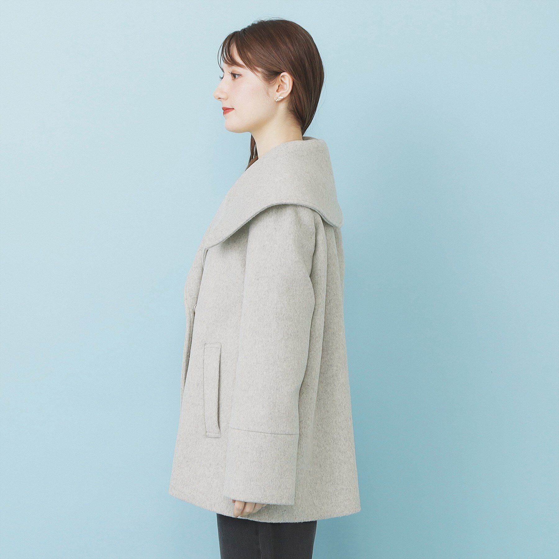 index「ベルト付ビッグカラーミドルコート」|チェスターコート|