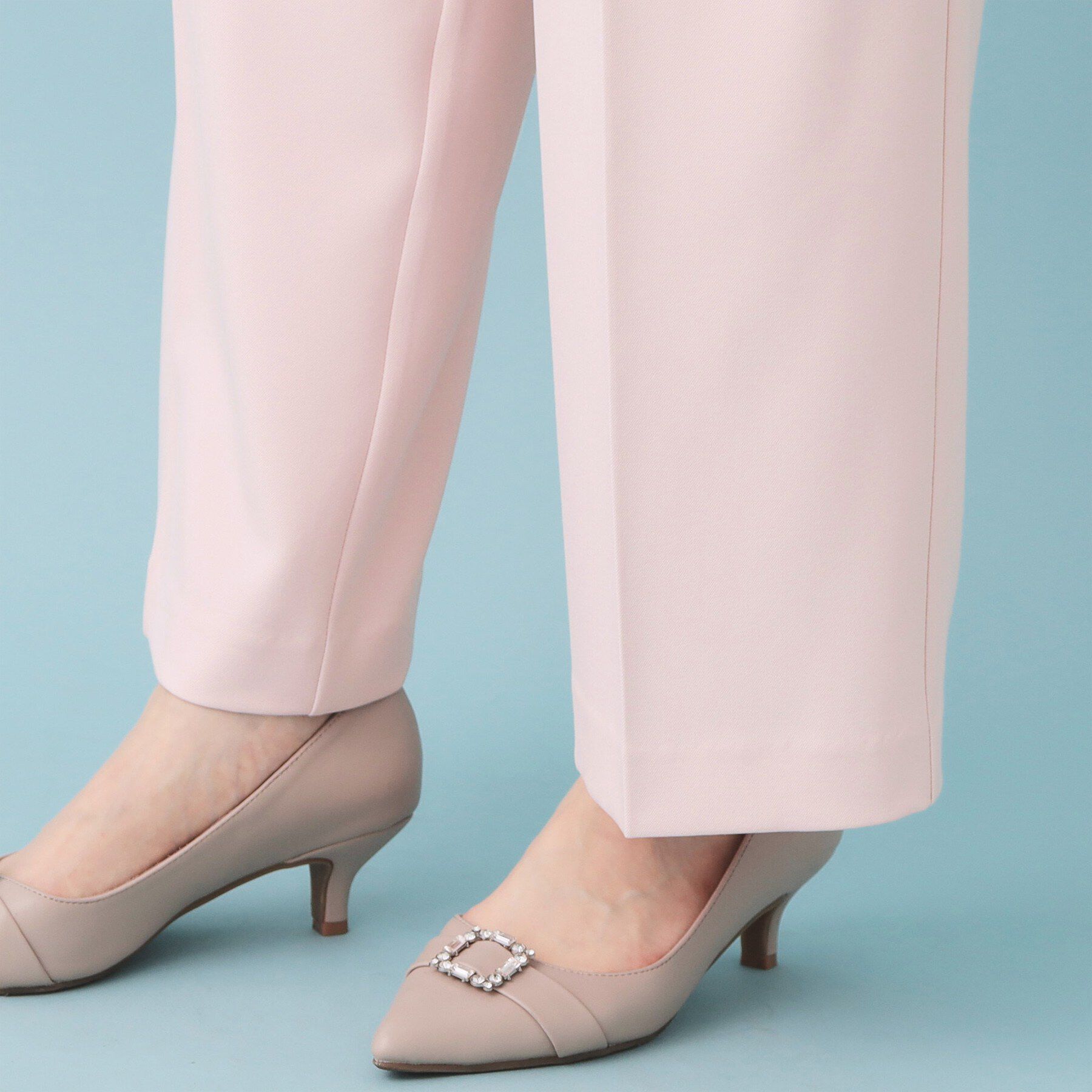 index「フロントラップ風ハイウエストワイドパンツ【洗濯機OK/ストレッチ/イージーアイロン】」|その他|