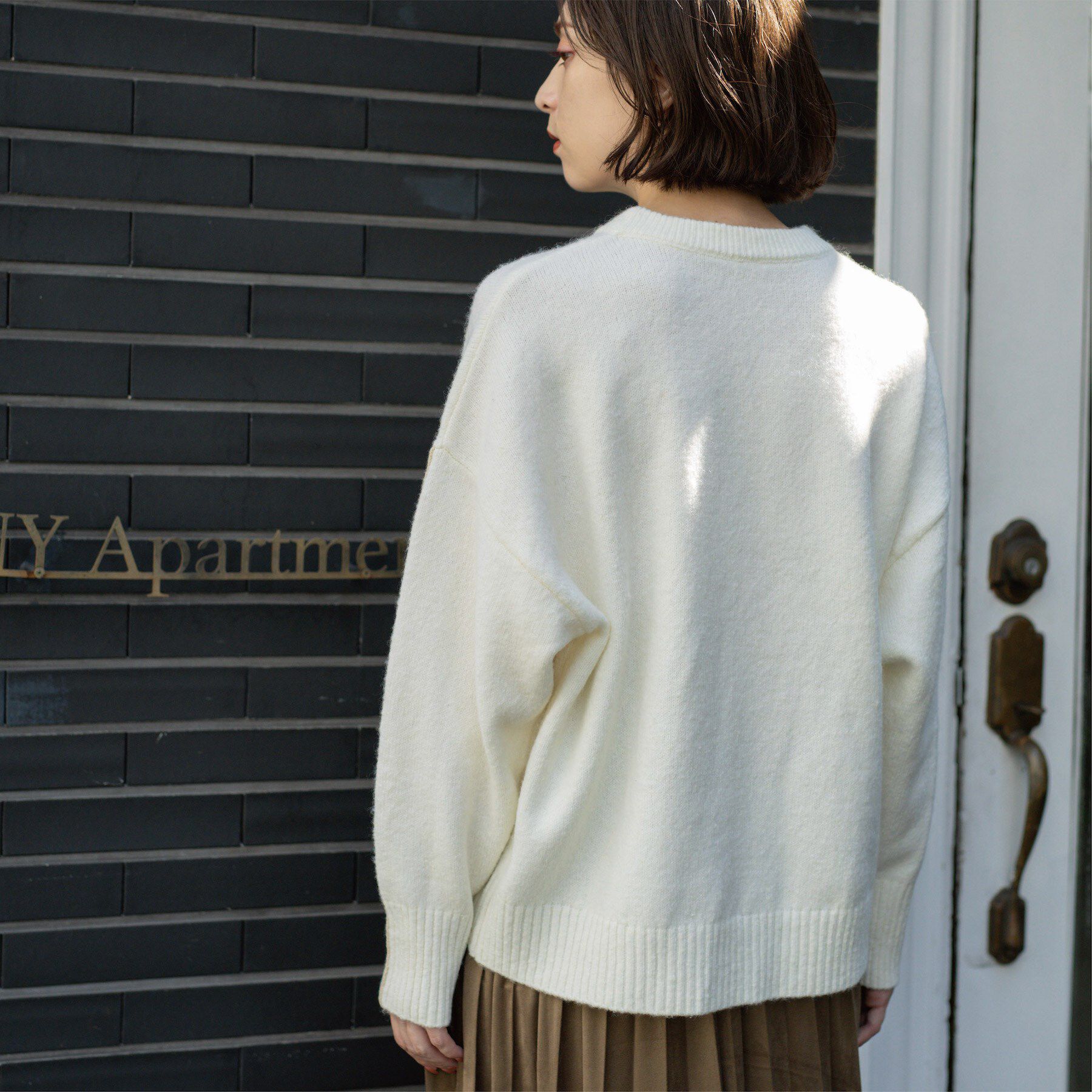 OPAQUE.CLIP「配色ラインクルーネックニット」|ニット・セーター|