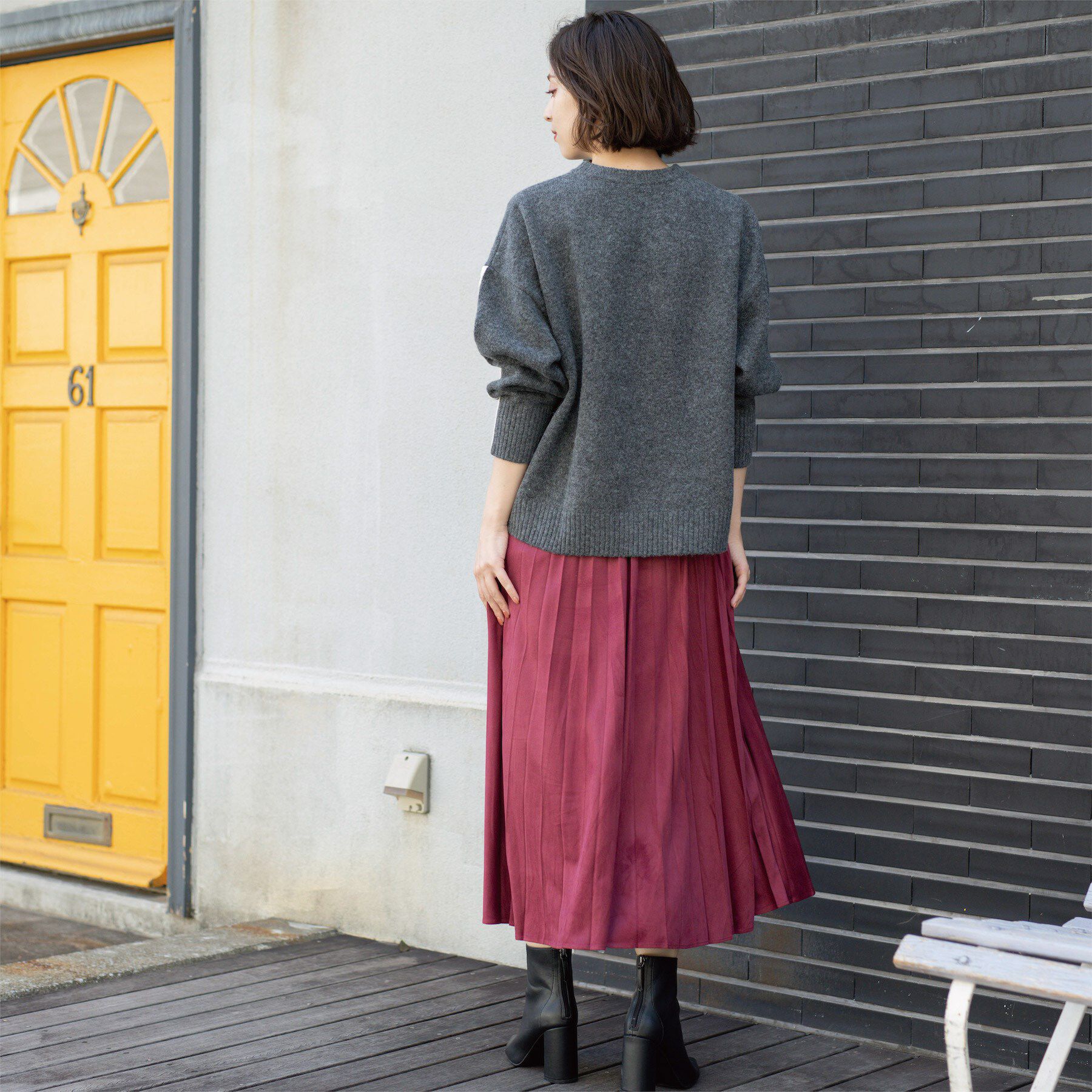 OPAQUE.CLIP「配色ラインクルーネックニット」|ニット・セーター|