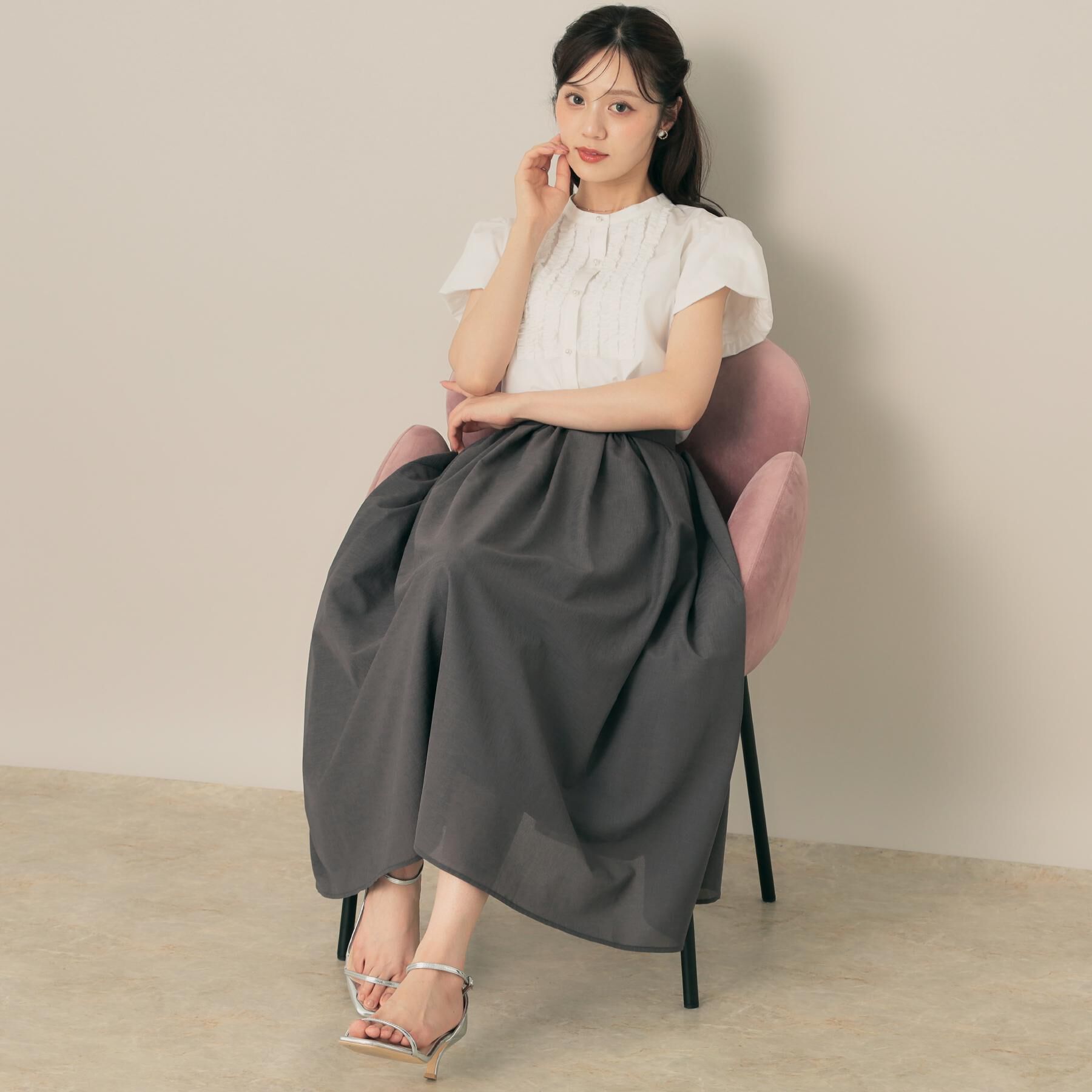 Couture broach「【大人フェミニン・華奢見え・通勤】フロントフリルシャツ」|シャツ・ブラウス|