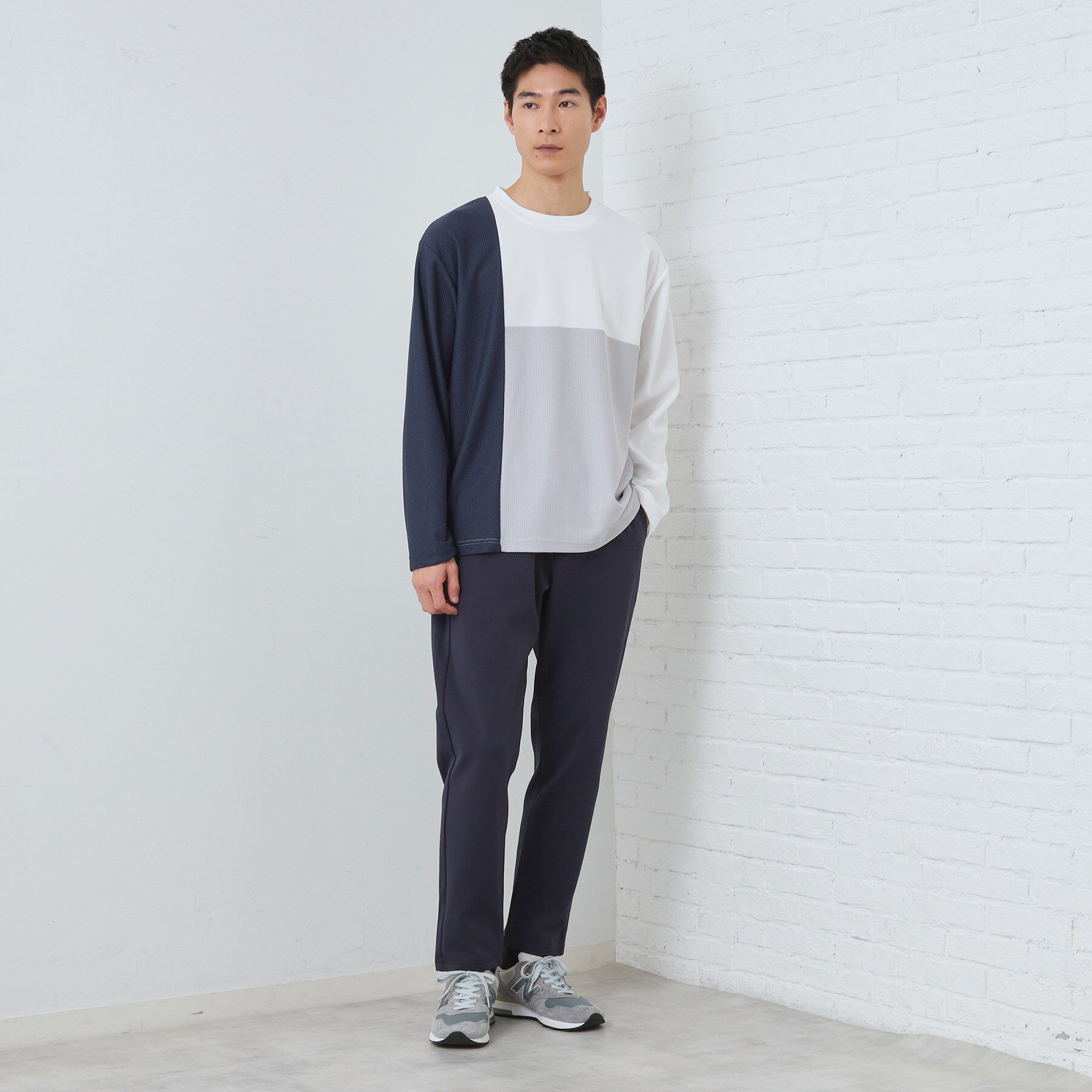 THE SHOP TK「【ちょうどいいカジュアル】パネルブロッキング長袖Tシャツ」|Tシャツ・カットソー|