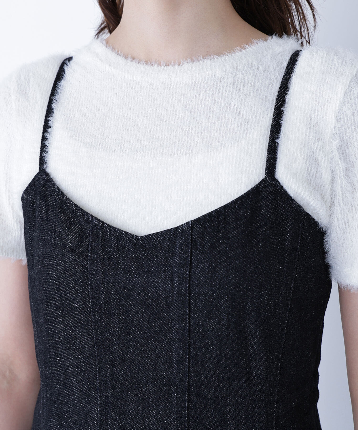  「デニムフレアキャミワンピース」|ワンピース|