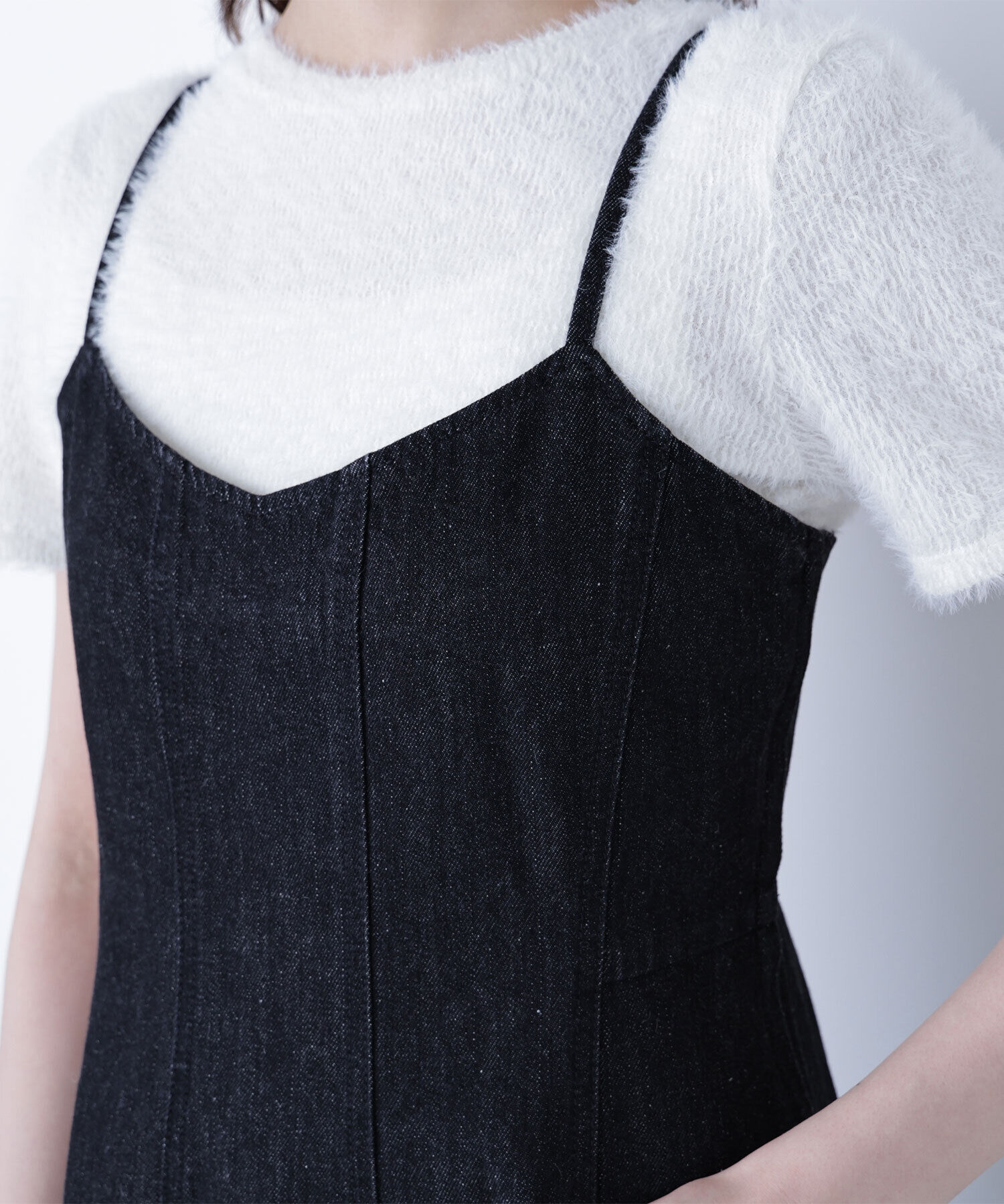  「デニムフレアキャミワンピース」|ワンピース|