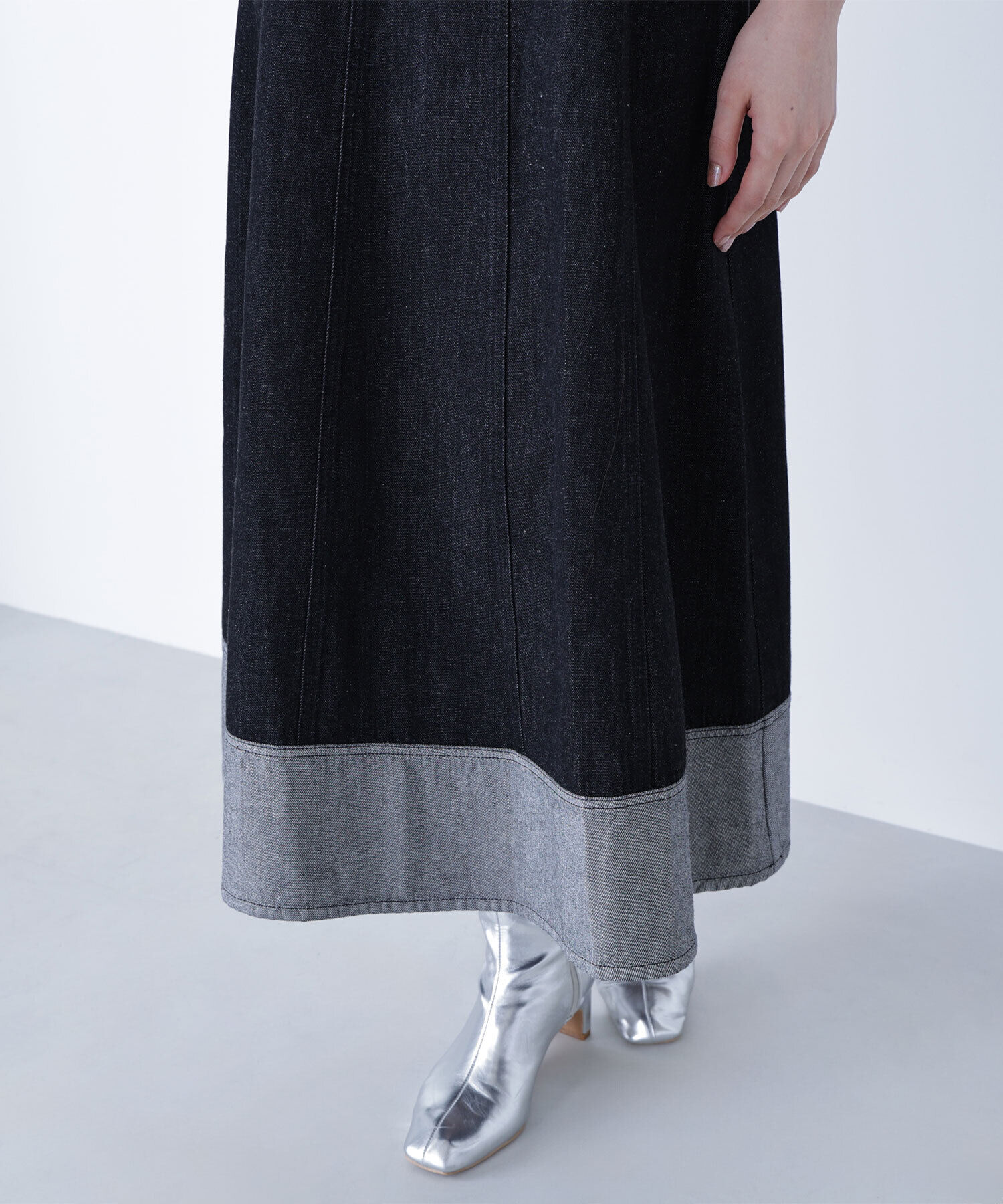  「デニムフレアキャミワンピース」|ワンピース|