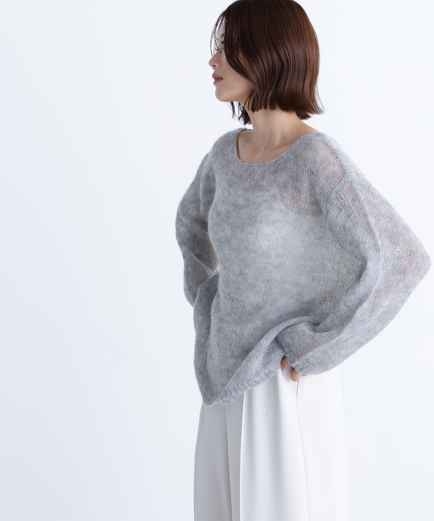  「モヘヤブレンドニット　　　　　　　」|ニット・セーター|