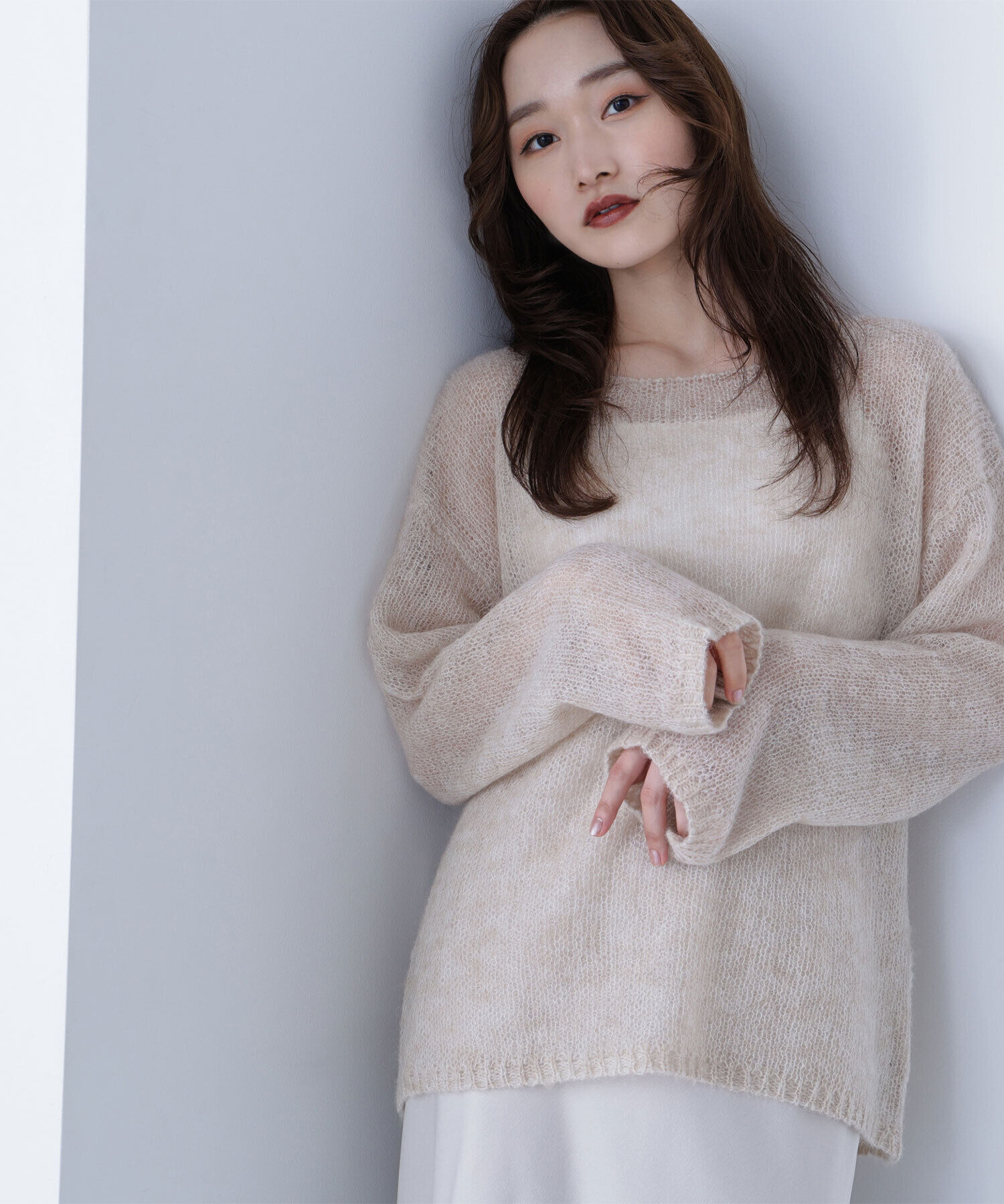  「モヘヤブレンドニット　　　　　　　」|ニット・セーター|