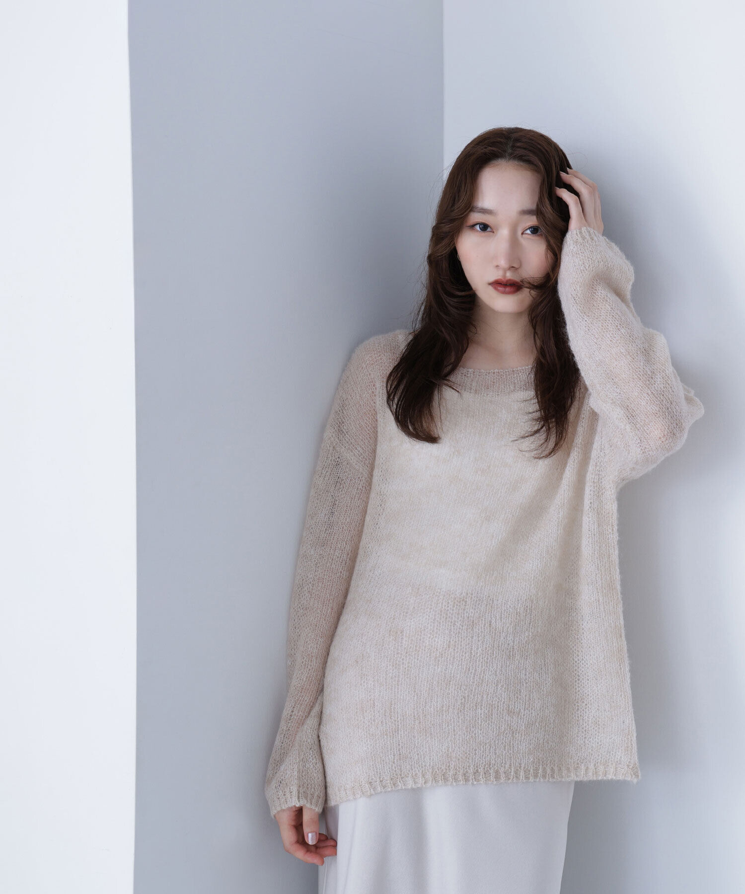  「モヘヤブレンドニット　　　　　　　」|ニット・セーター|