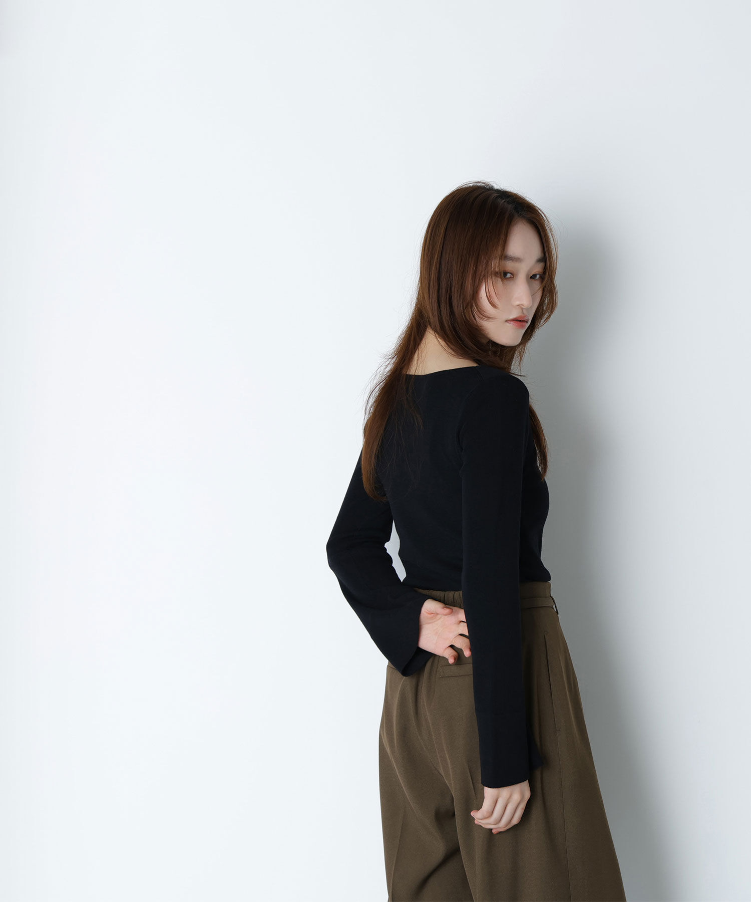  「ニュアンスネックフレアスリーブニット」|ニット・セーター|