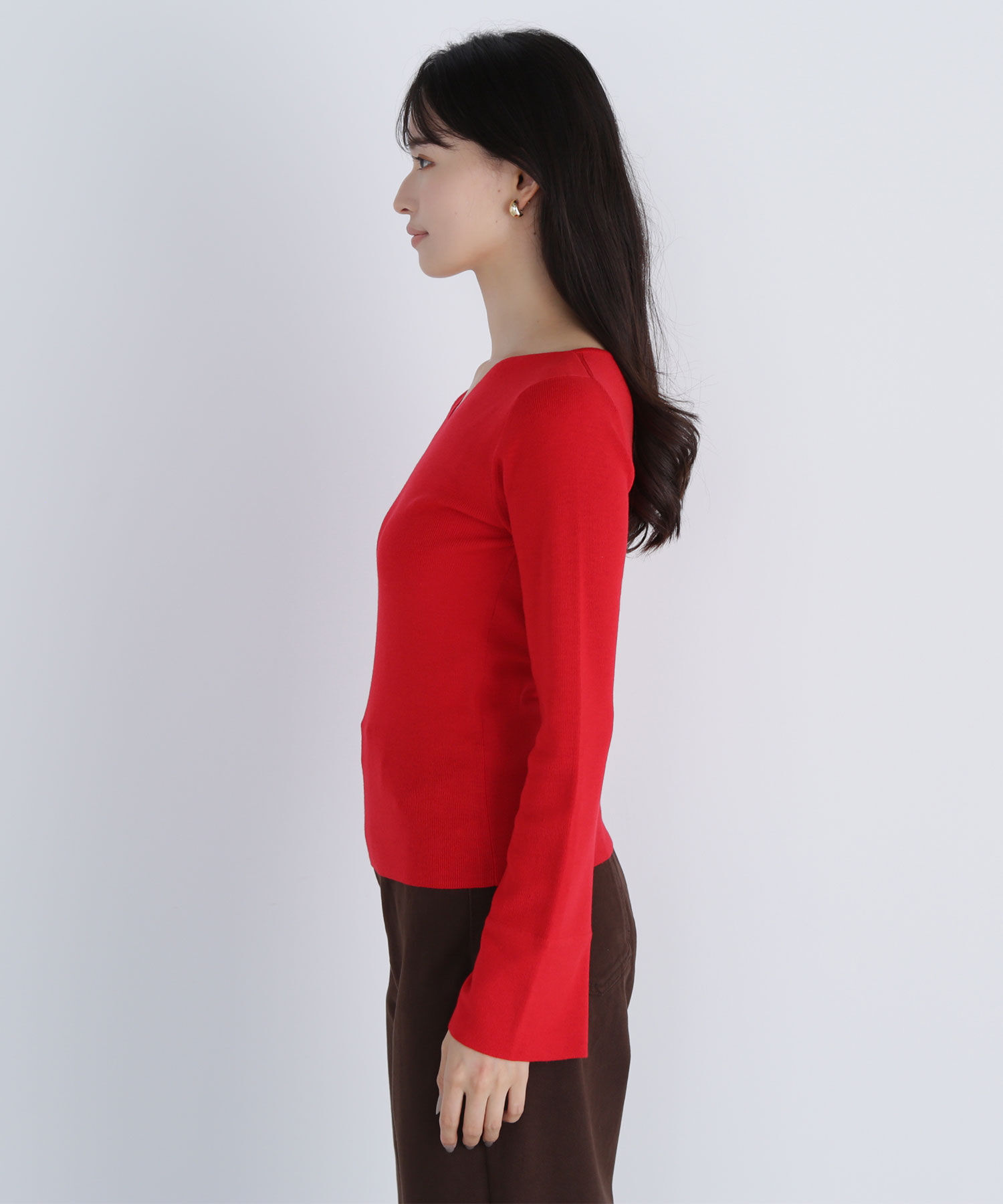  「ニュアンスネックフレアスリーブニット」|ニット・セーター|