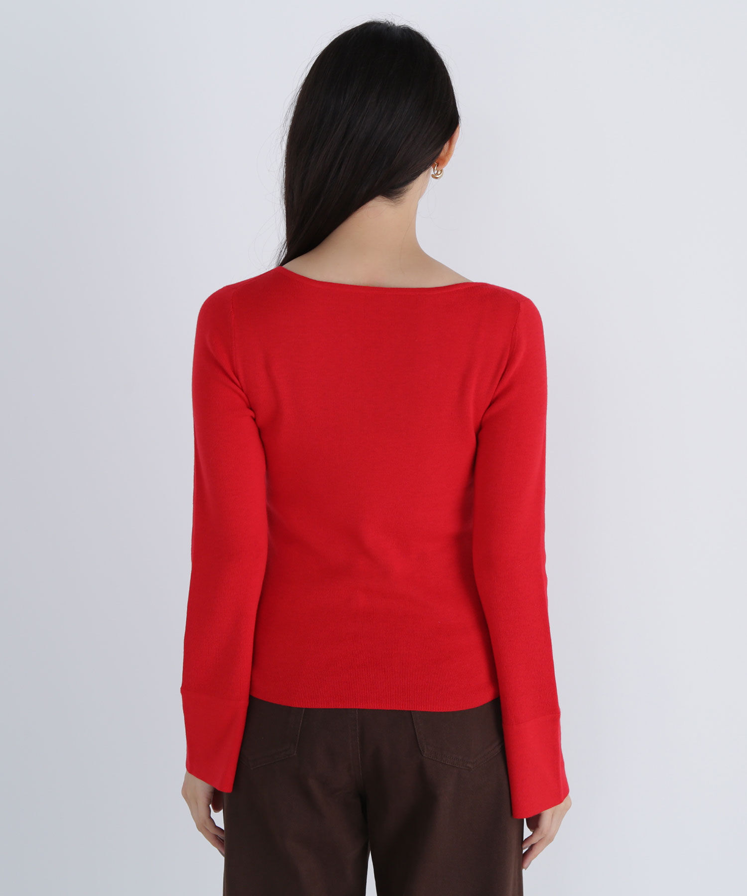  「ニュアンスネックフレアスリーブニット」|ニット・セーター|