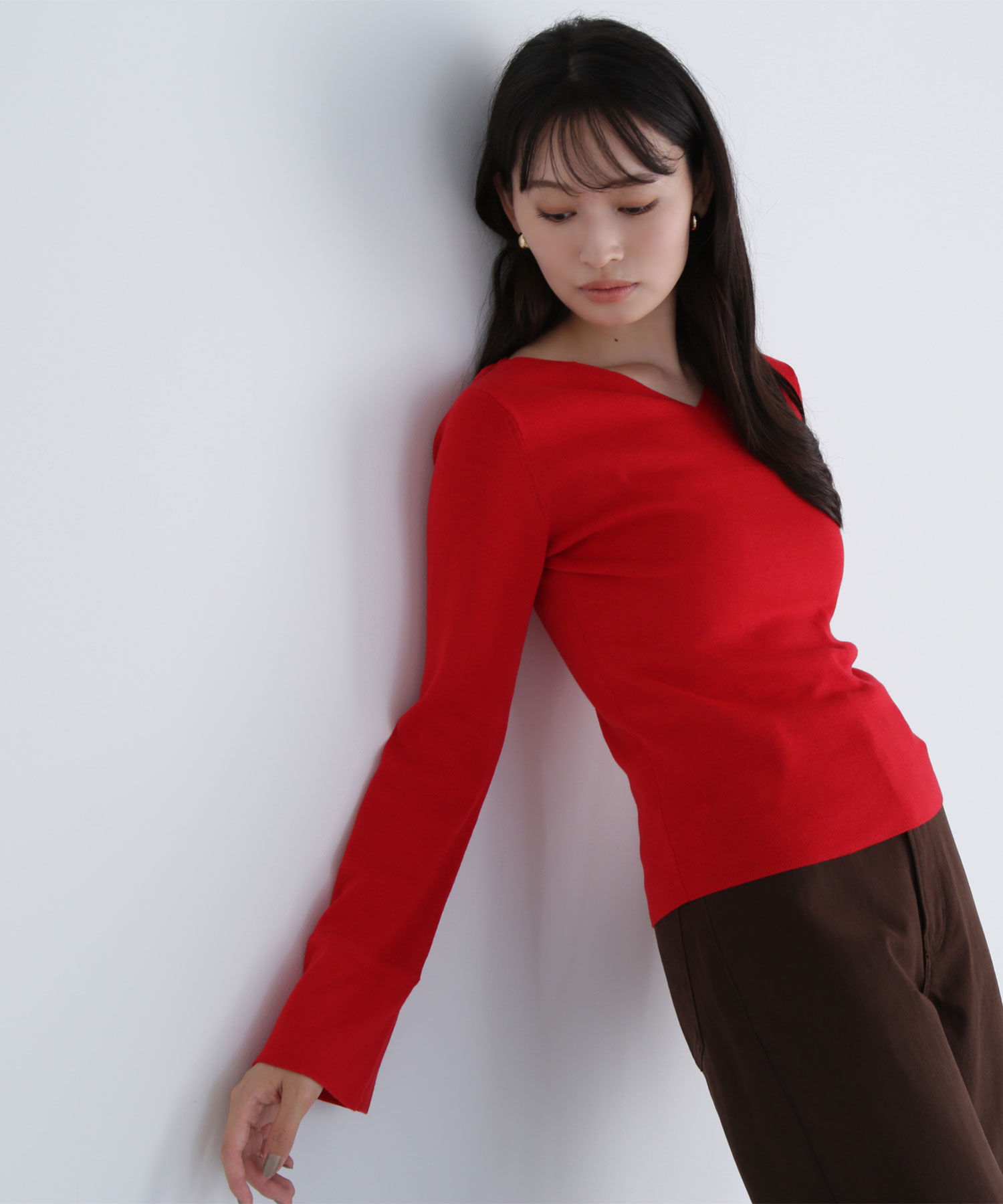  「ニュアンスネックフレアスリーブニット」|ニット・セーター|