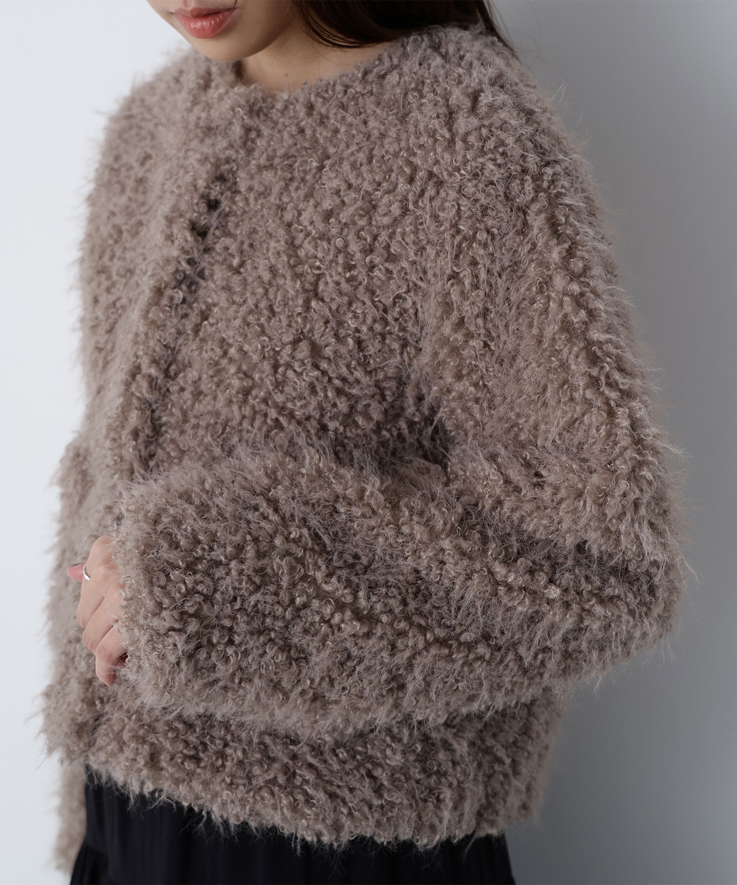  「カーリーフェイクファージャケット」|ブルゾン・スタジャン|