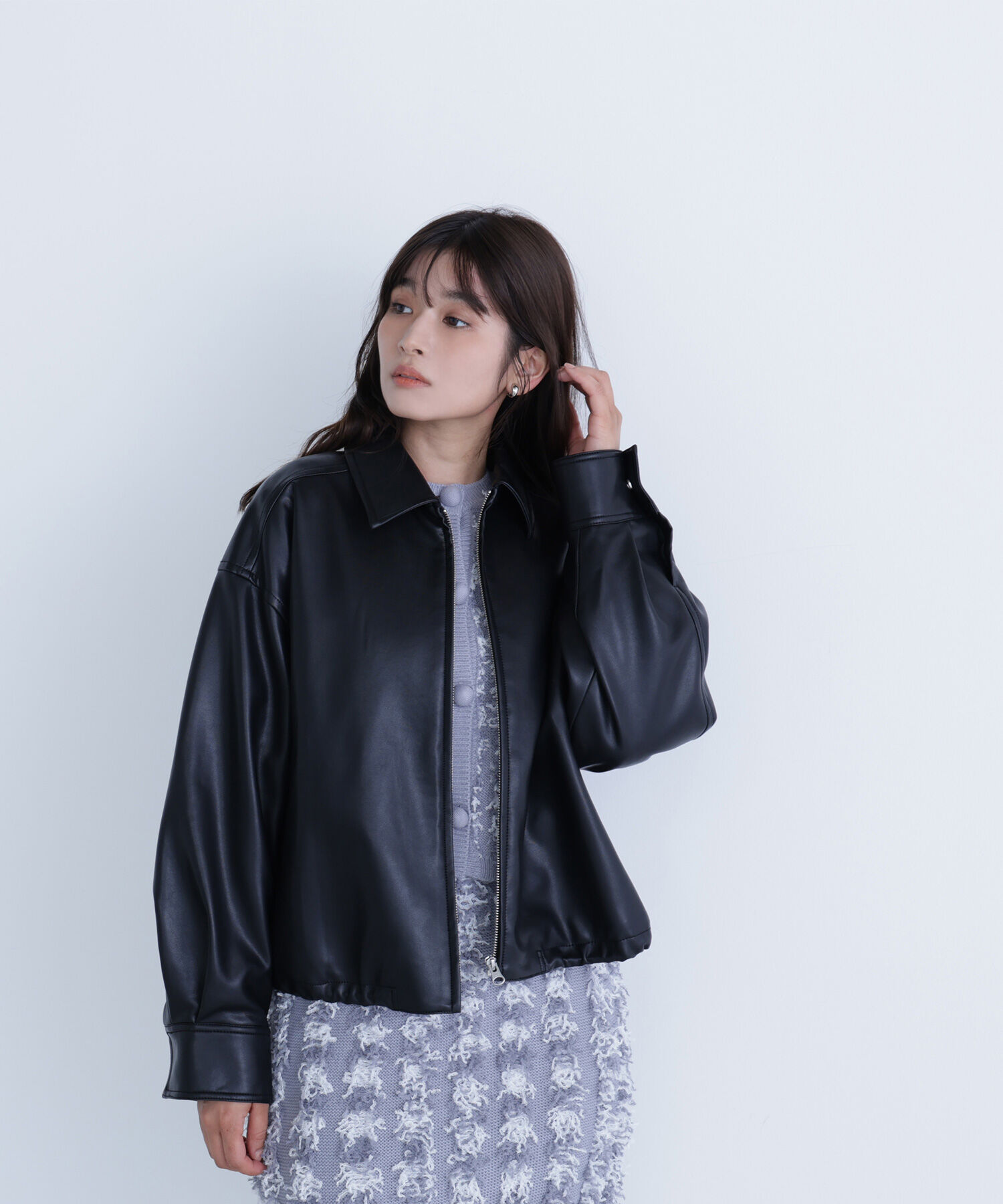  「フェイクレザードロストブルゾン」|ブルゾン・スタジャン|