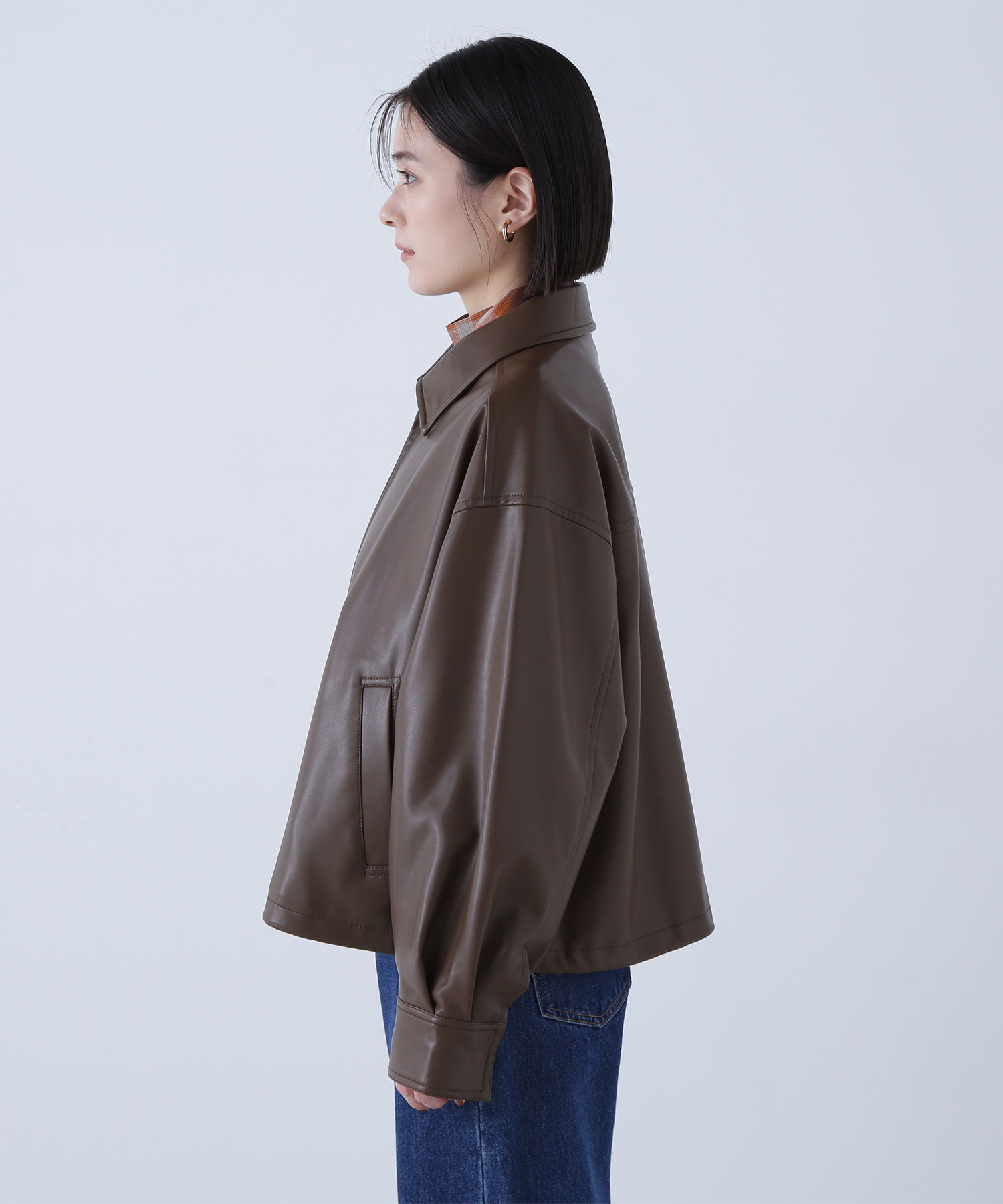  「フェイクレザードロストブルゾン」|ブルゾン・スタジャン|